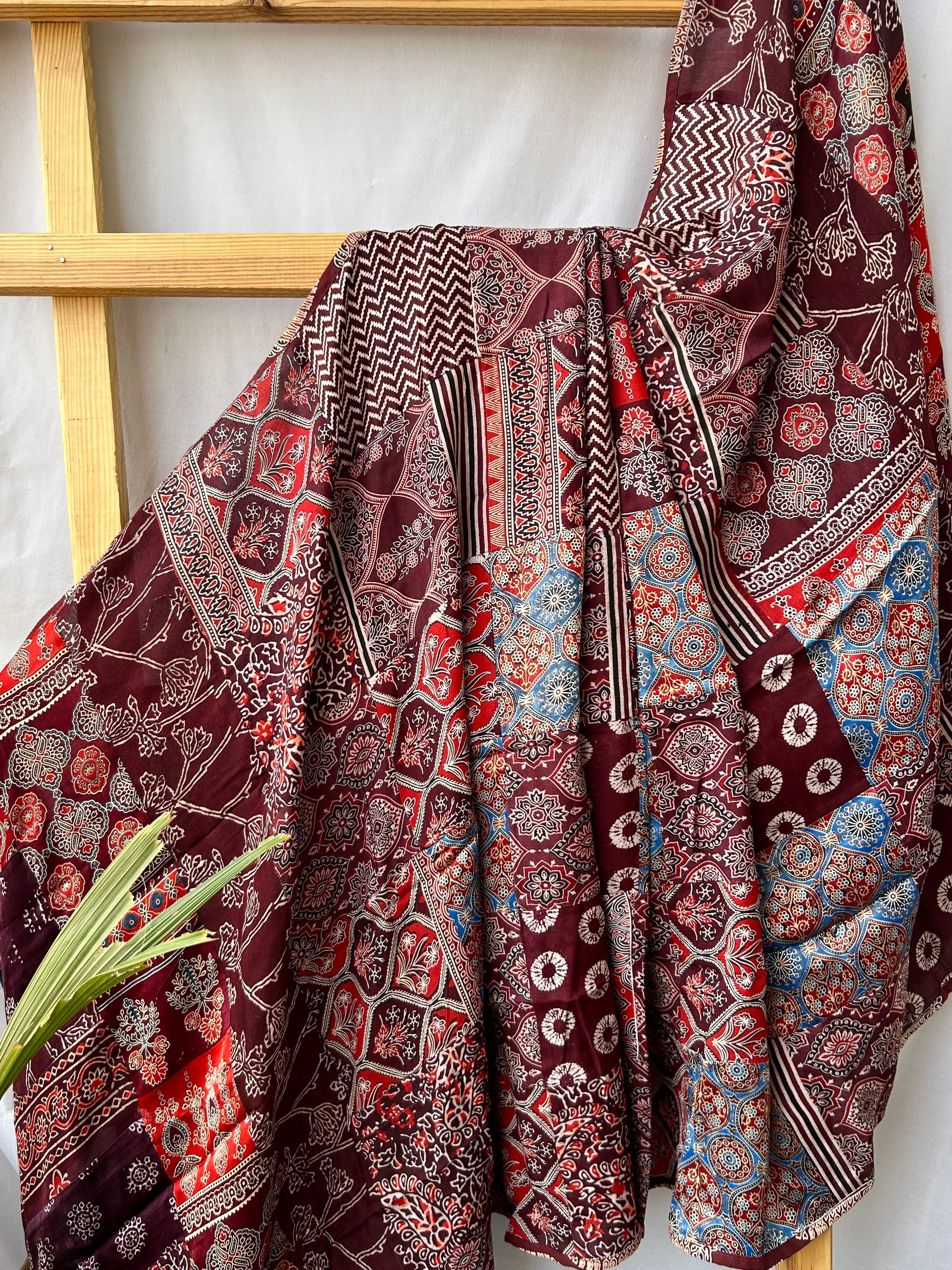 Ajrakh Patch-Work Modal Silk Dupatta