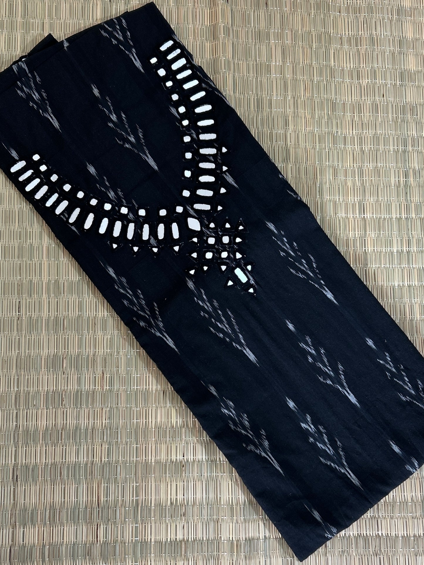 Mirror work Ikat Cotton Unstitched Kurti