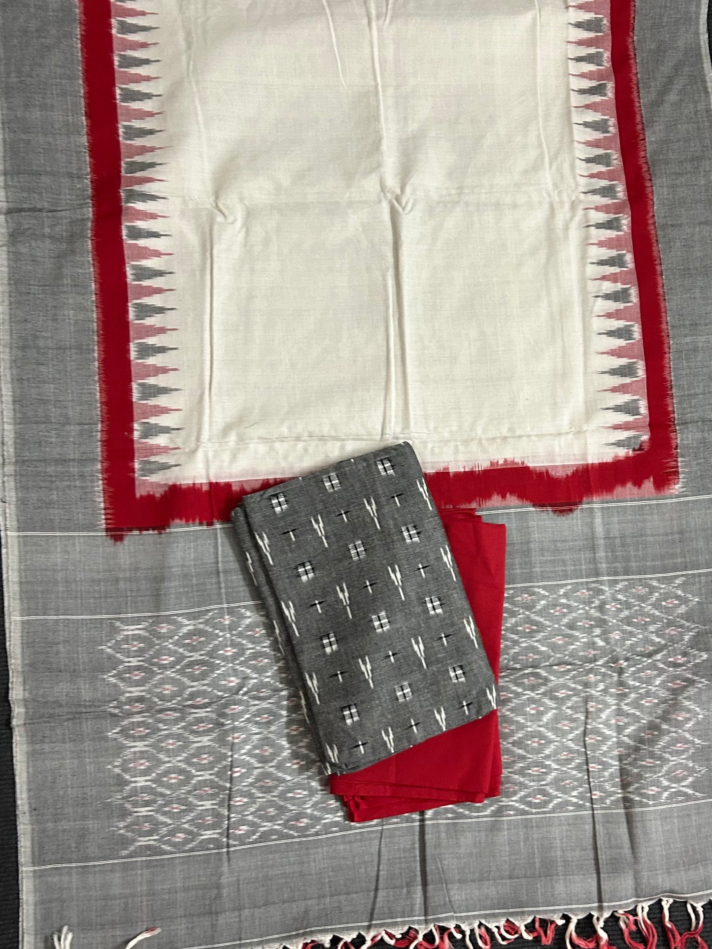 Double Ikat Cotton Dress Material