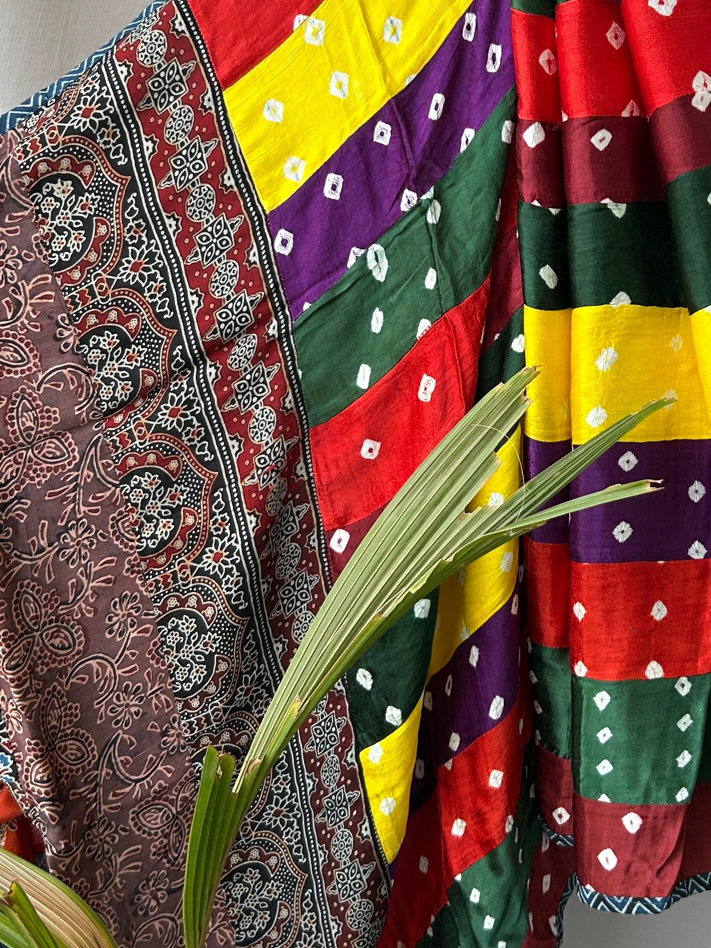 Ajrakh Patch Work Modal Silk Dupatta #