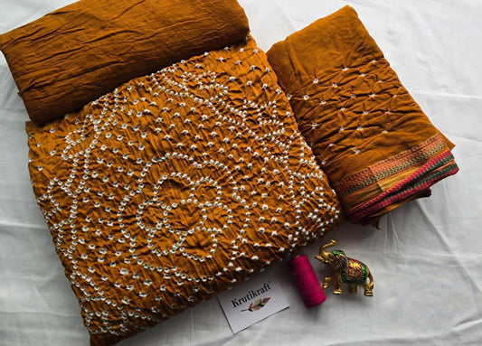 Bandhej Satin Cotton Dress Material