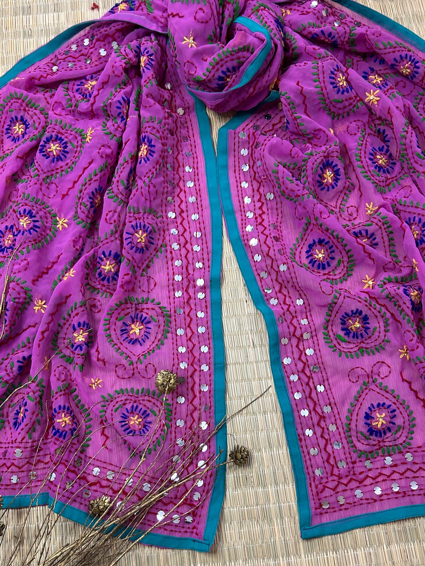 Phulkari HandWork Georgette Dupatta (D7)