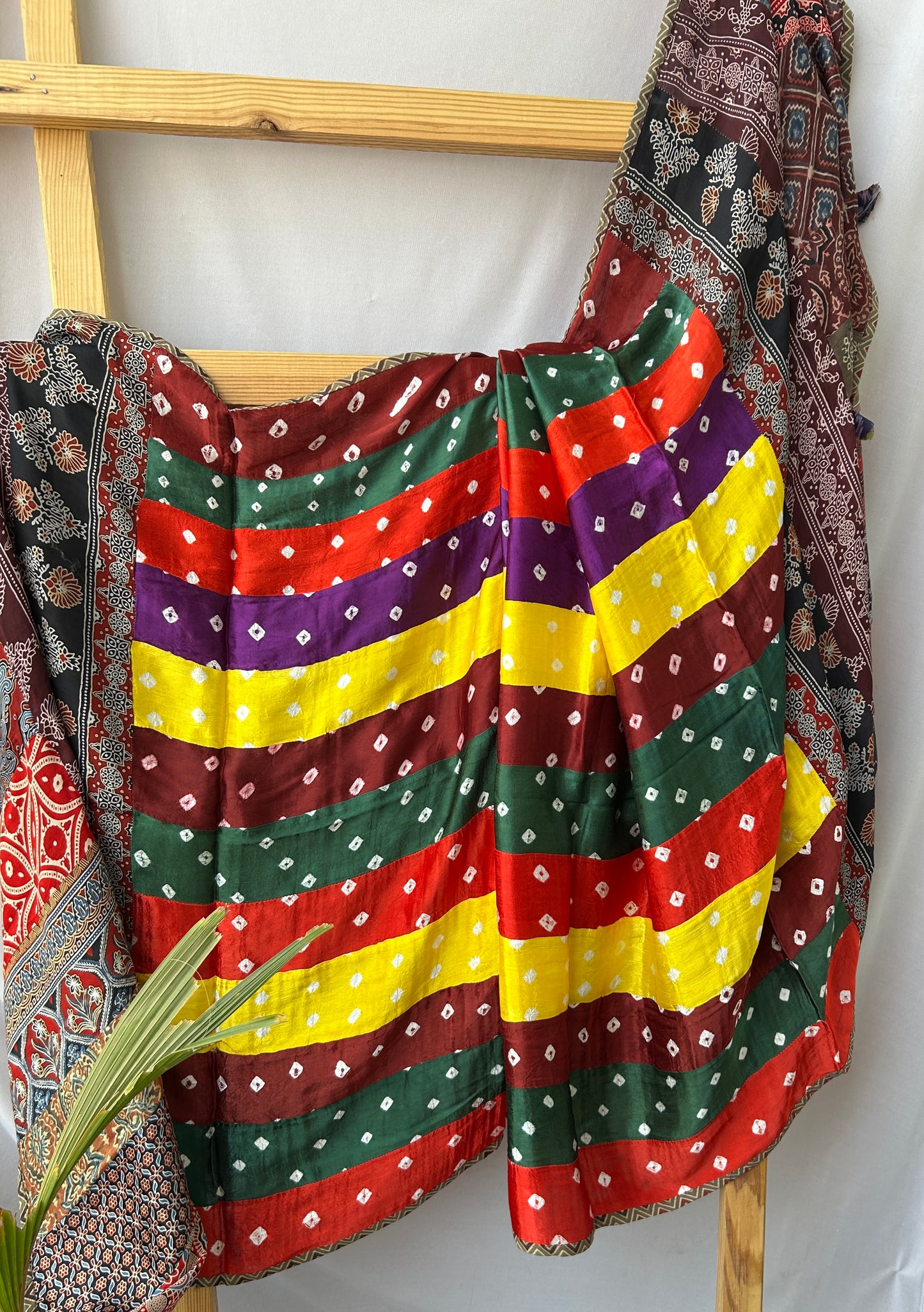 Ajrakh Patch Work Modal Silk Dupatta #