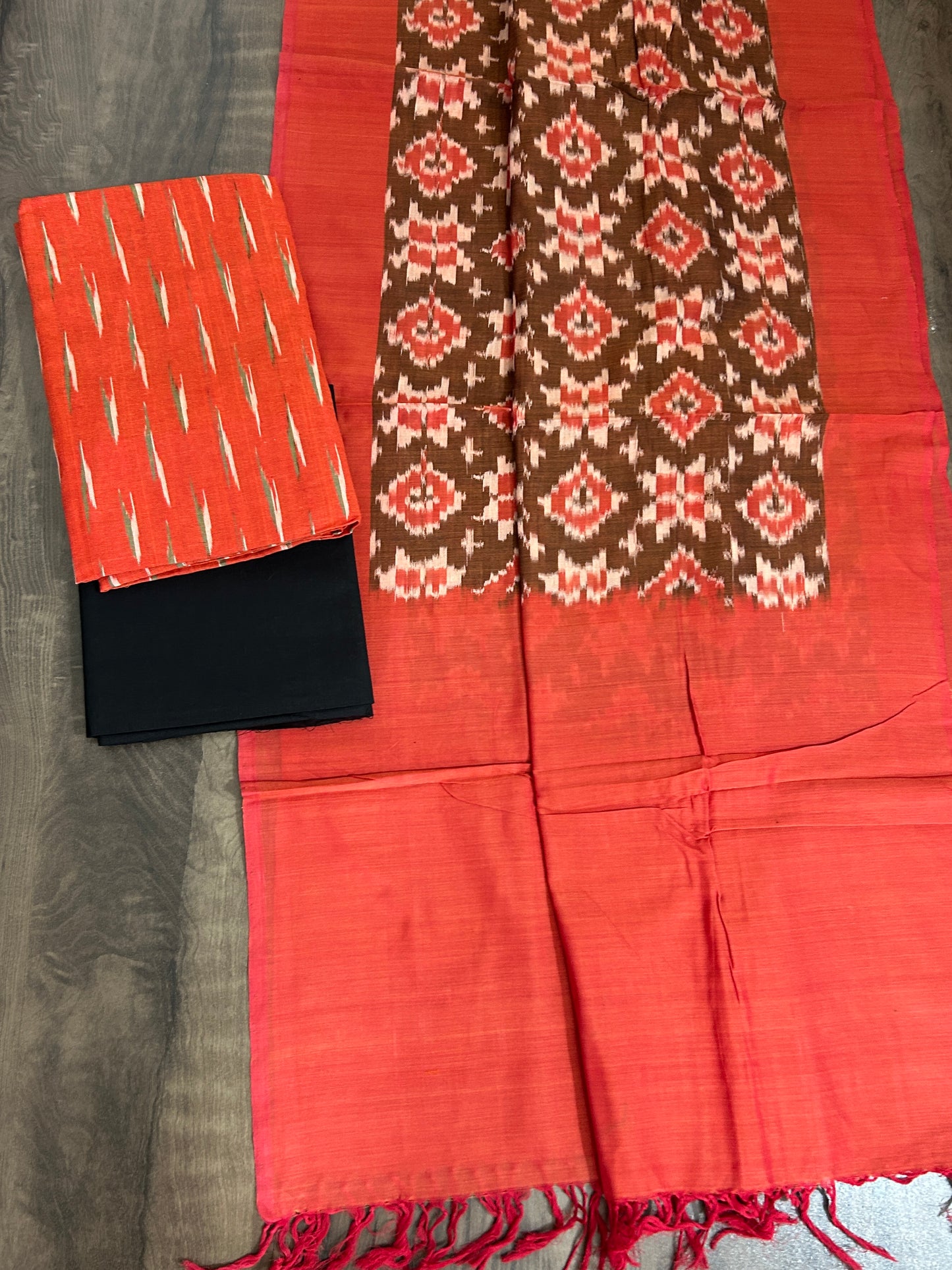 Double Ikat Cotton Dress Material