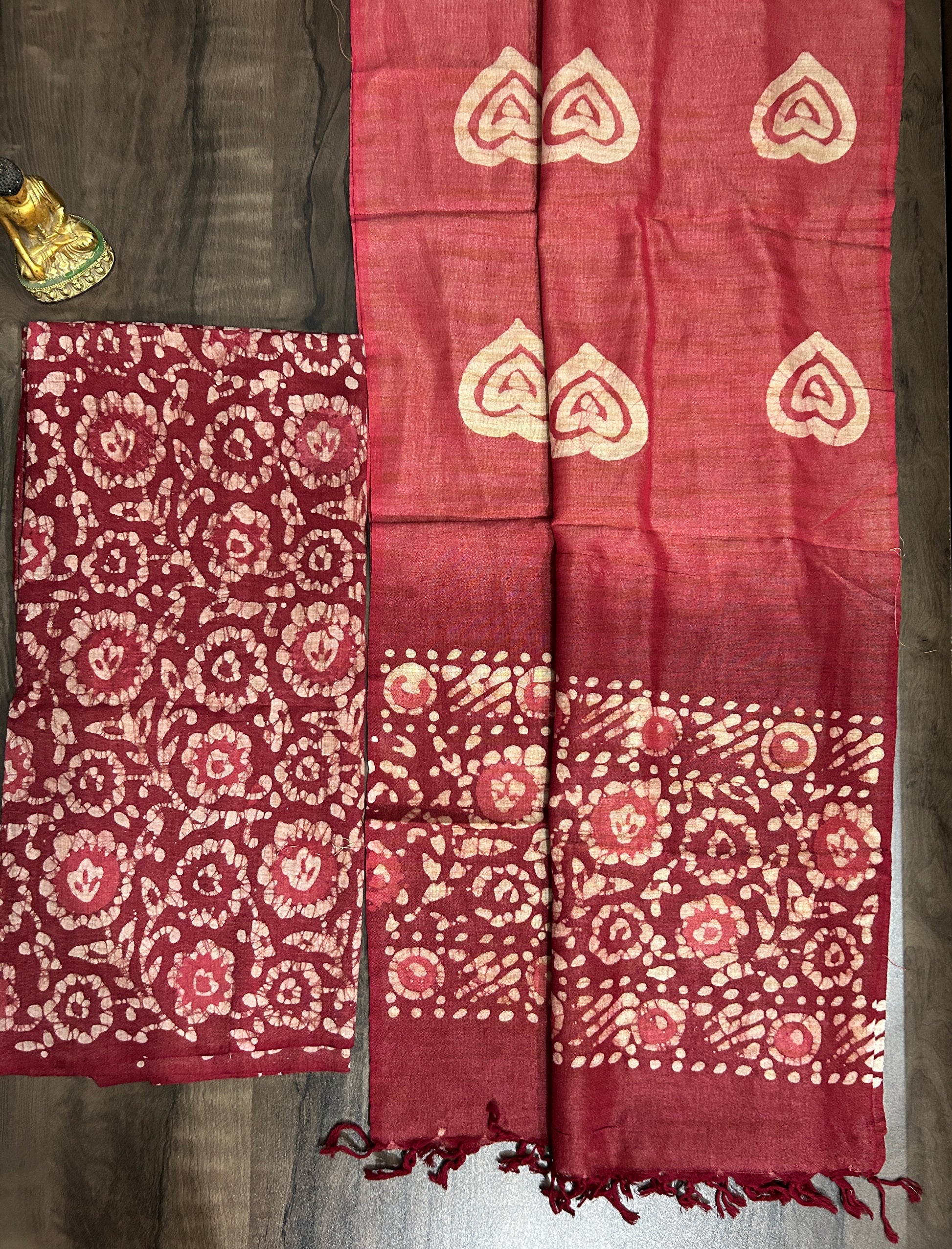 Batik Silk cotton Top Dupatta Set