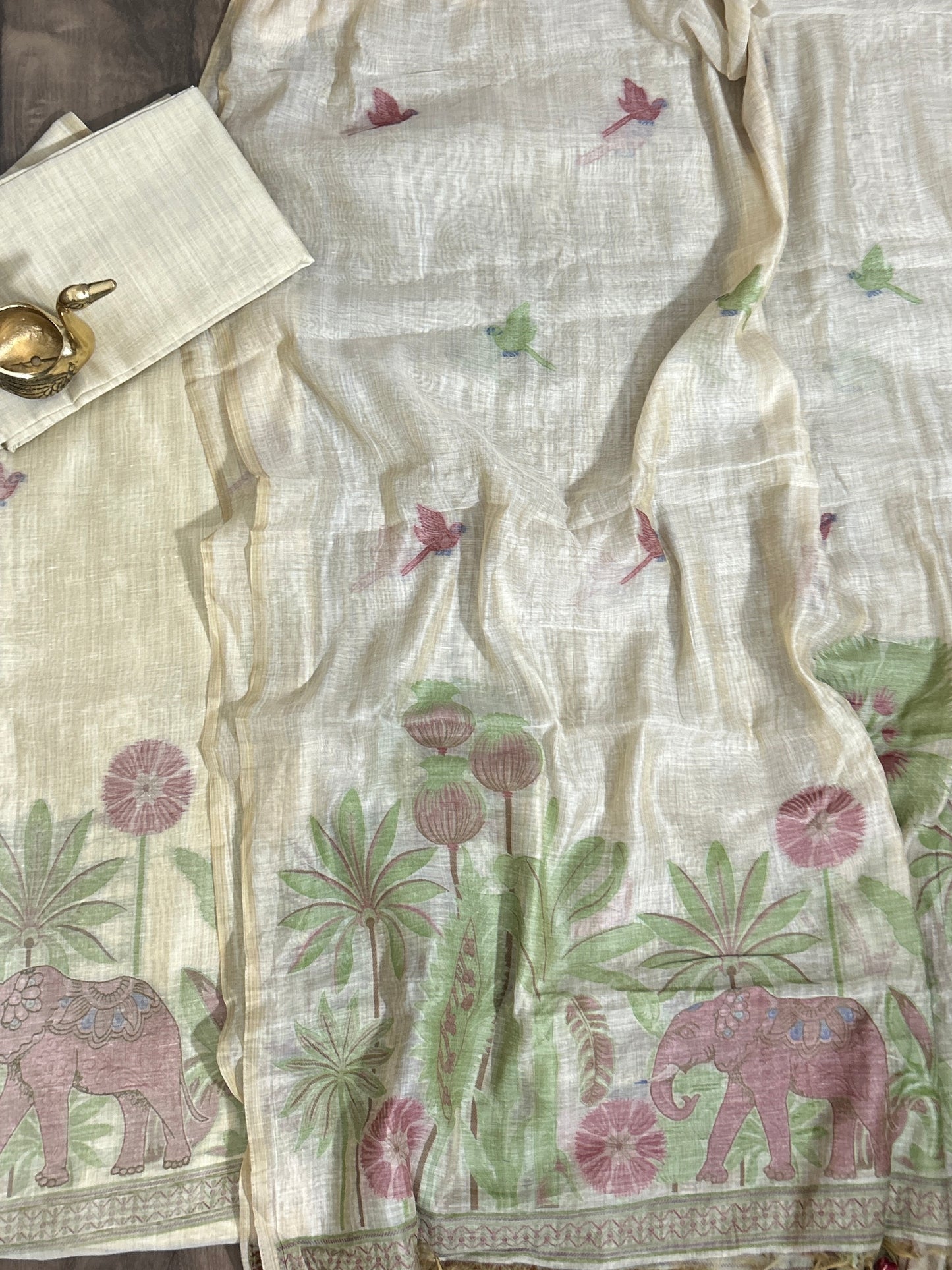 Assam Muga Cotton Woven Dress Material