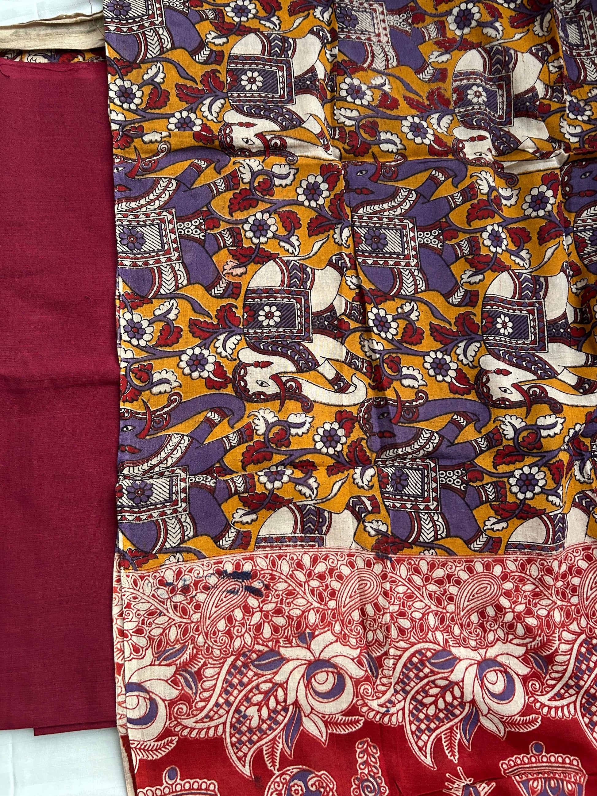 Kalamkari Cotton Dress Material