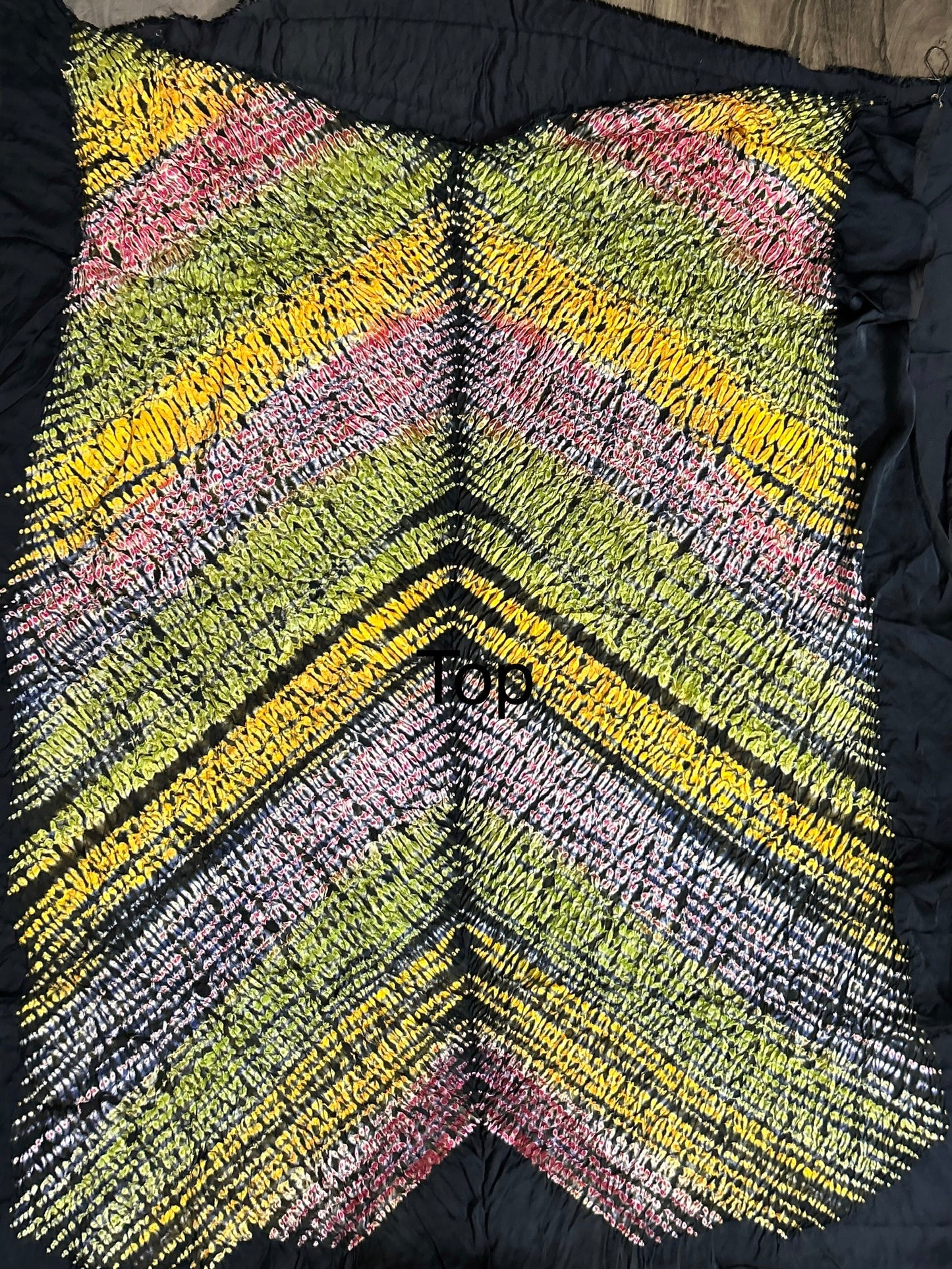 Maroon Multi Coloured Shibori Modal Silk Dress Material