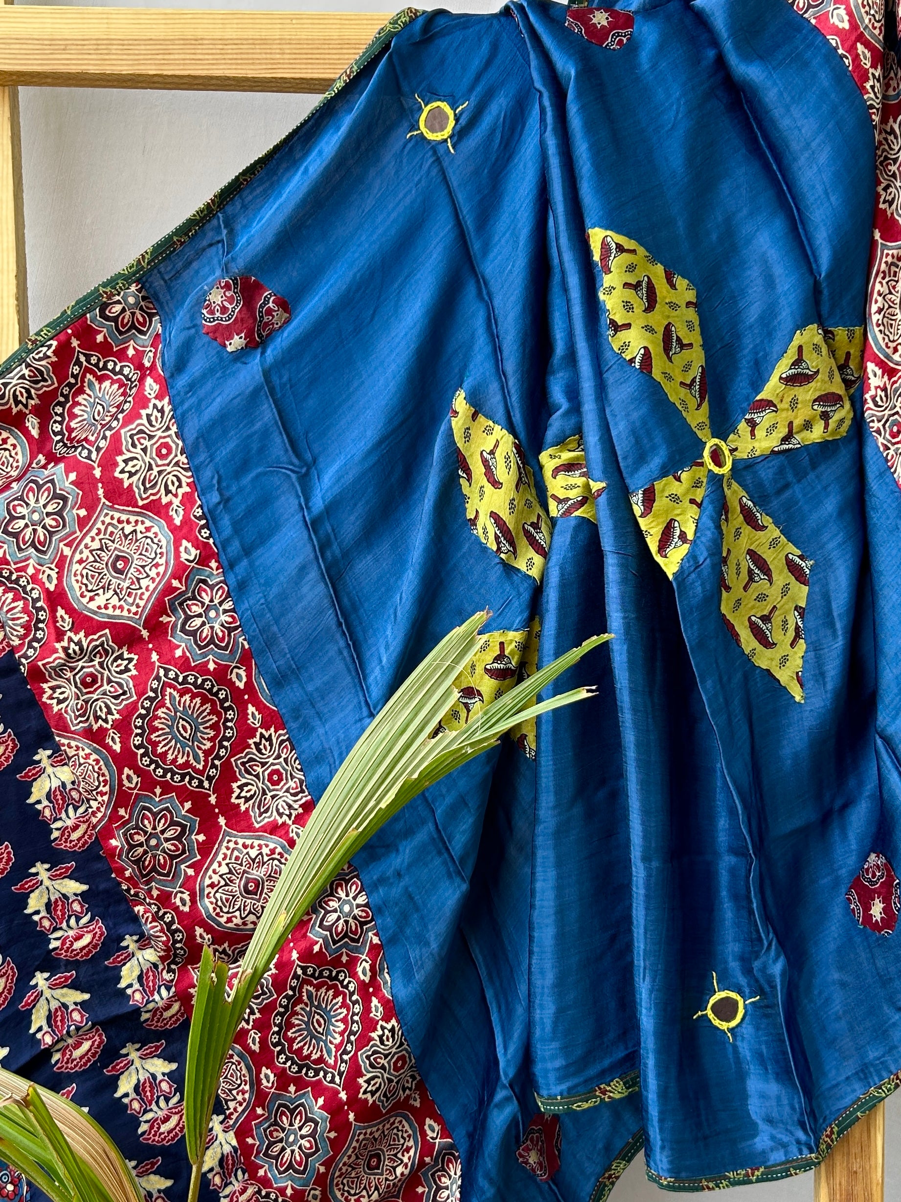 Ajrakh Patch-Work Modal Silk Dupatta