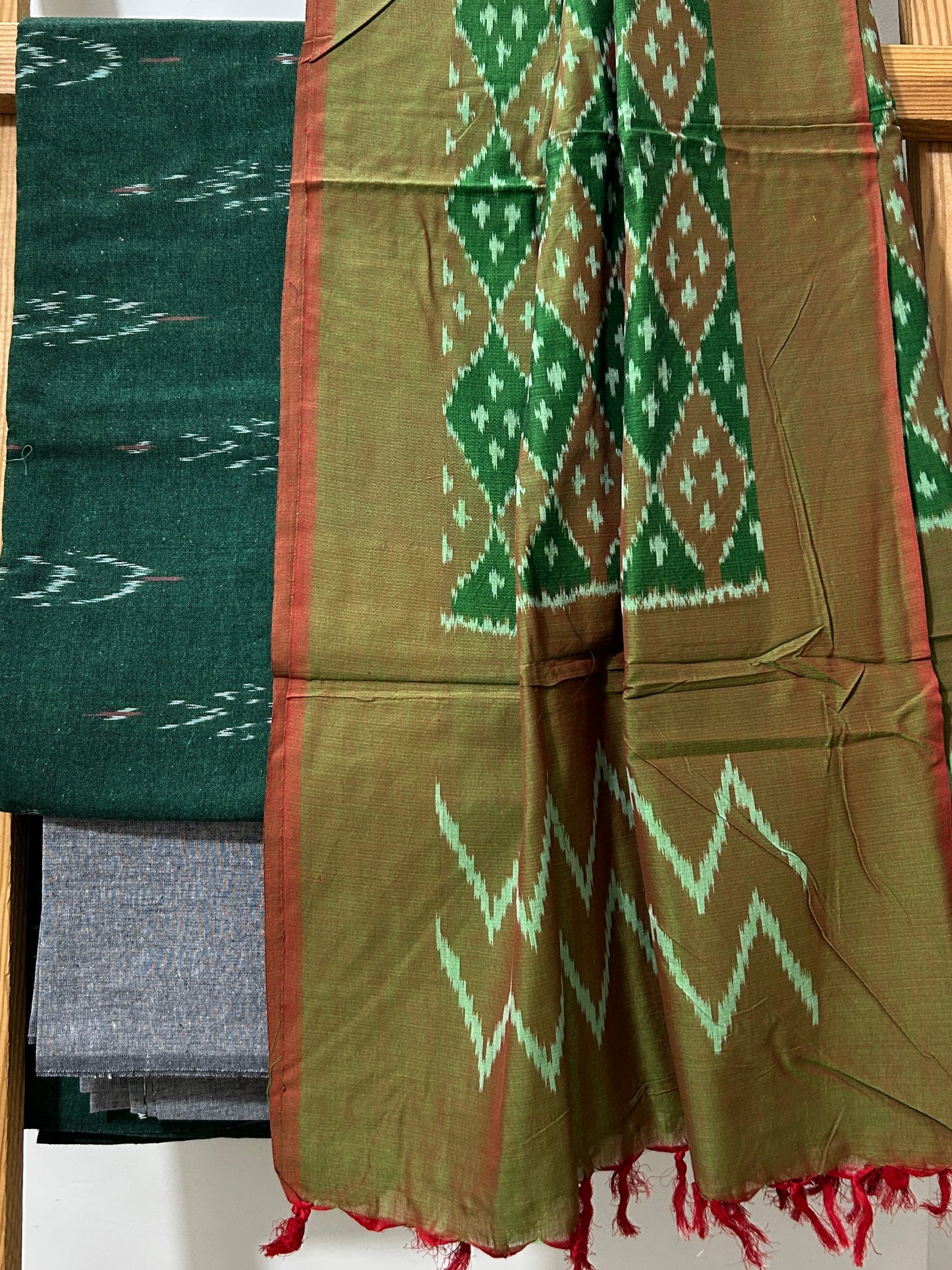 Ikat Mercerised Cotton Dress Material