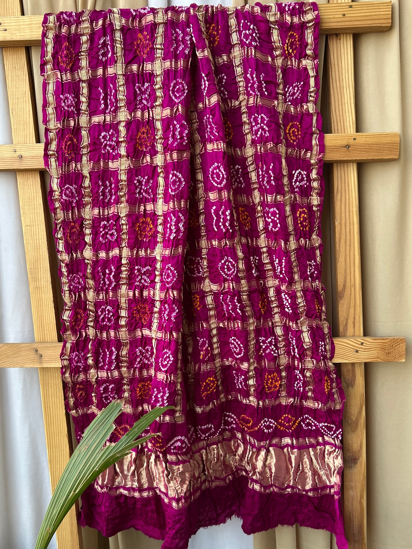 Bandhej Garchola Pure Gajji Silk Dupatta