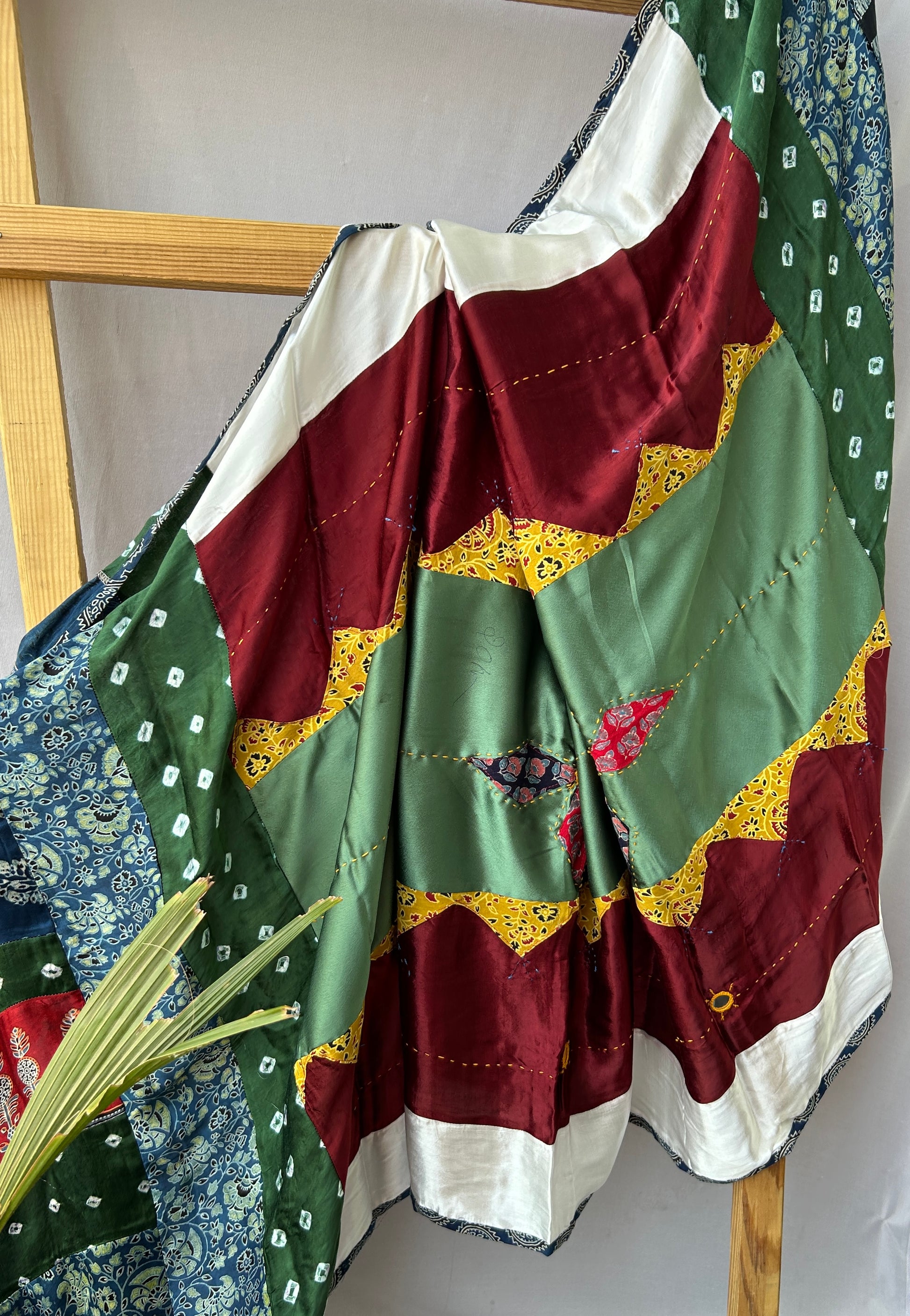 Ajrakh Patchwork Modal Silk Dupatta