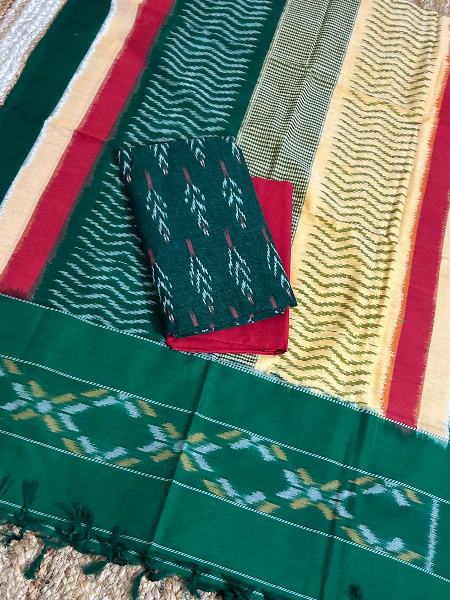 Double Ikat Cotton Dress Material