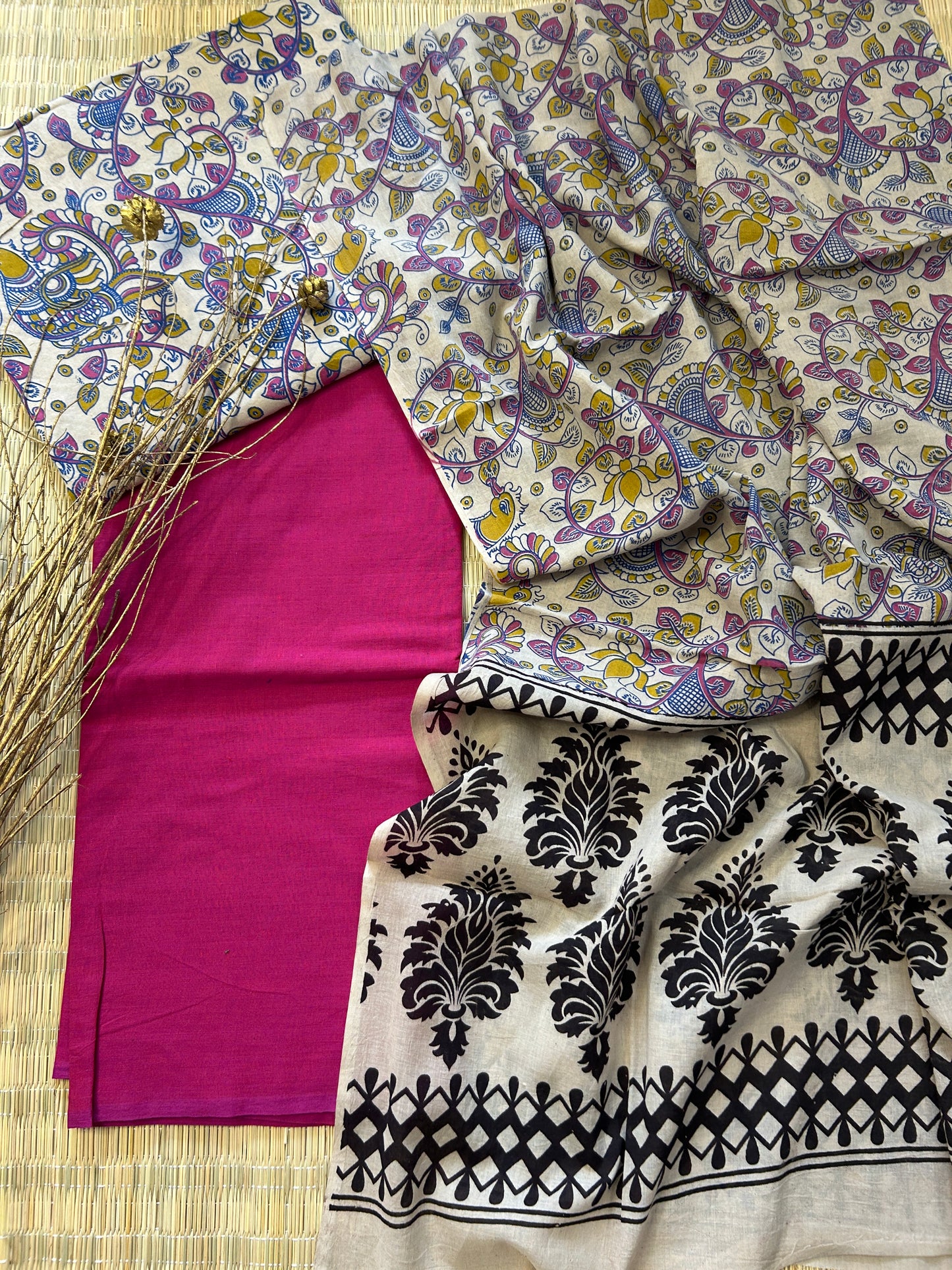 Kalamkari Cotton Dress Material