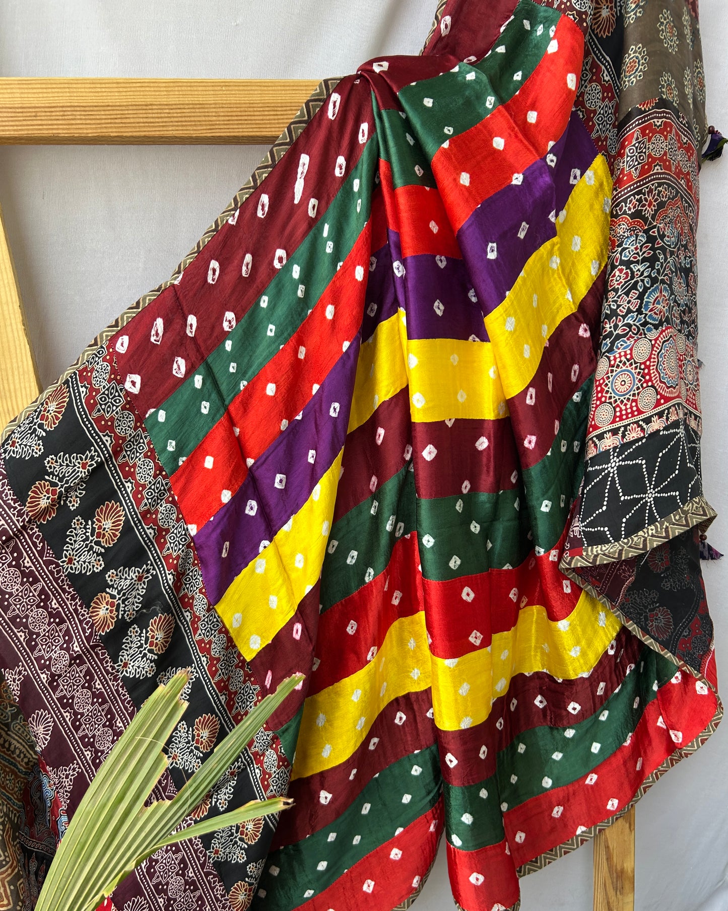 Ajrakh Patchwork Modal Silk Dupatta