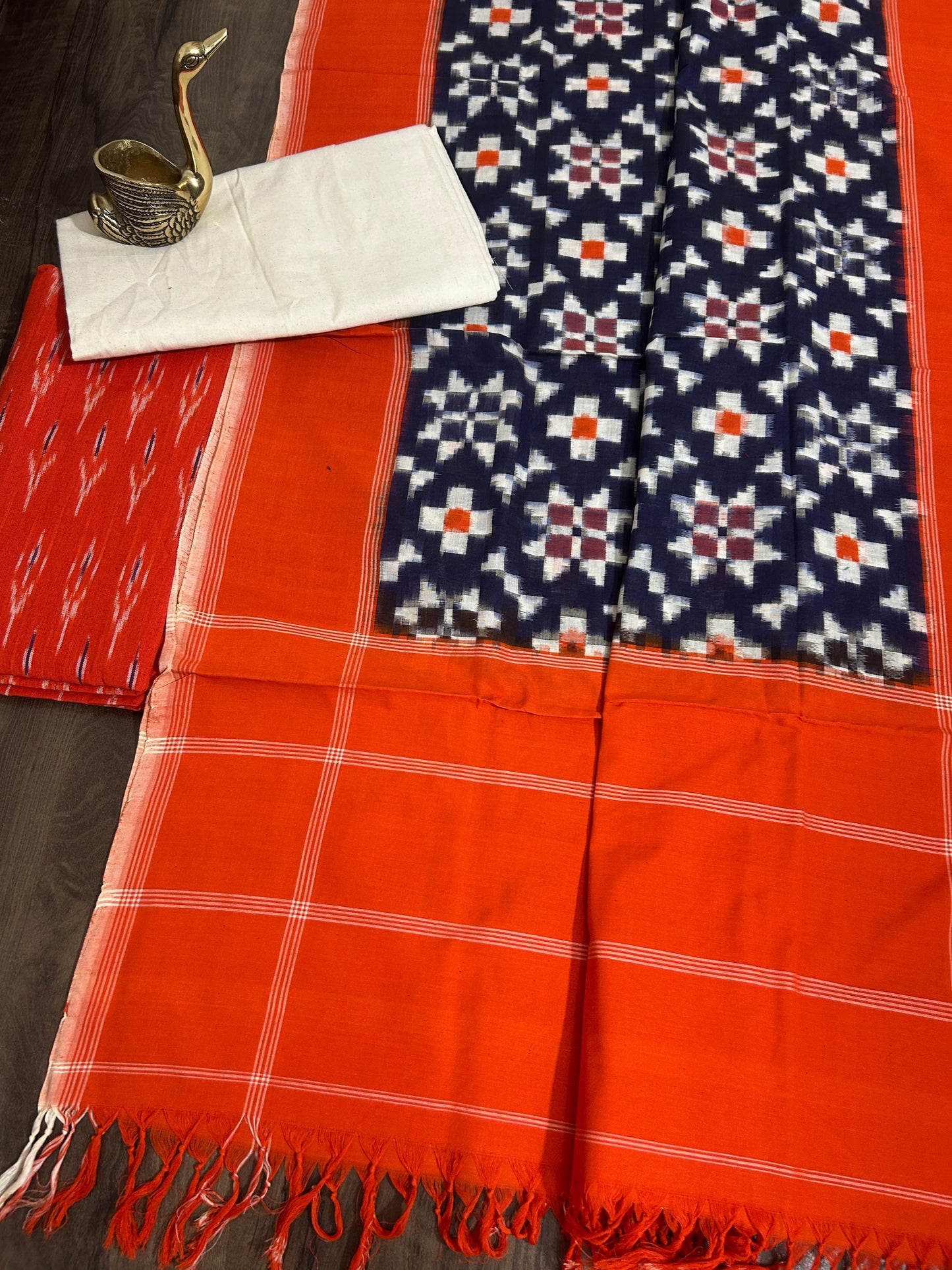 Telia Rumal Double Ikat Cotton Dress Material