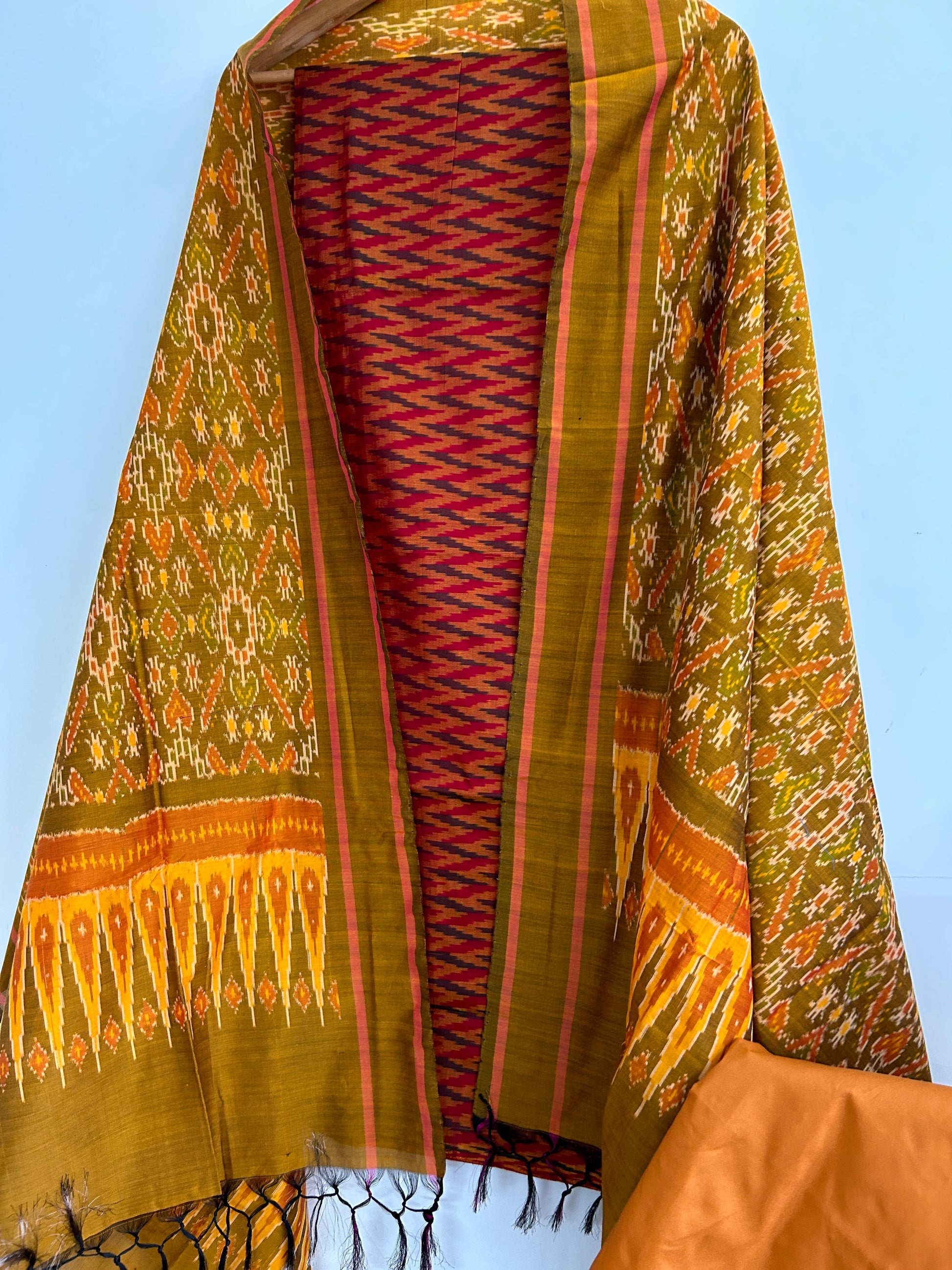 Pochampally Pure Silk Cotton Dress Material