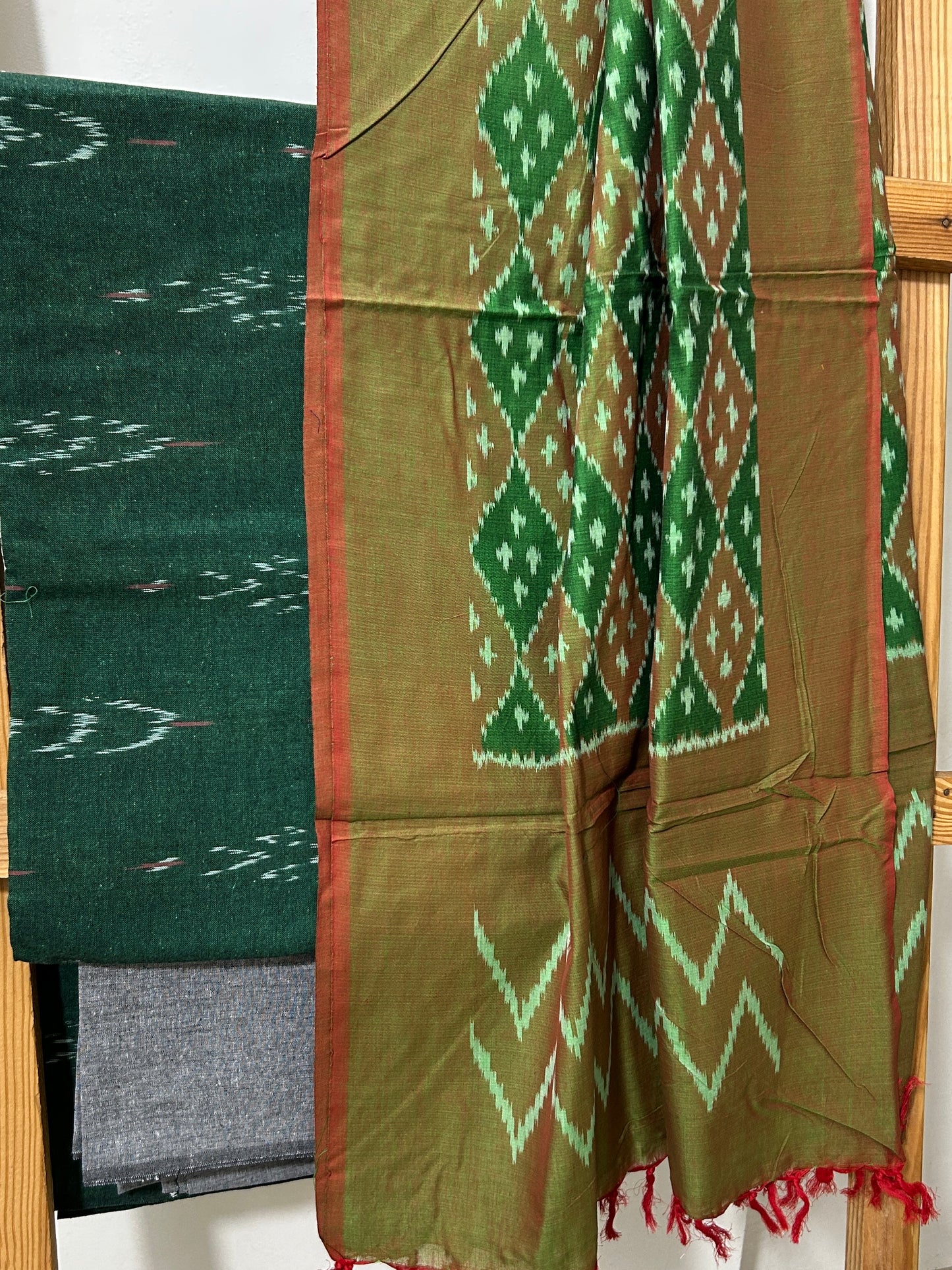 Ikat Mercerised Cotton Dress Material