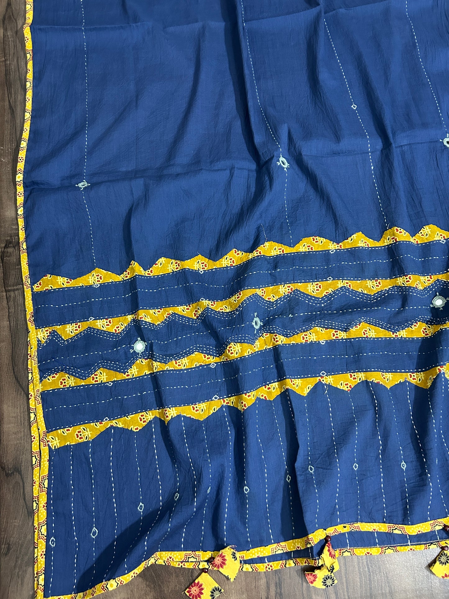 Appliqué and Mirror Work Cotton Dupatta