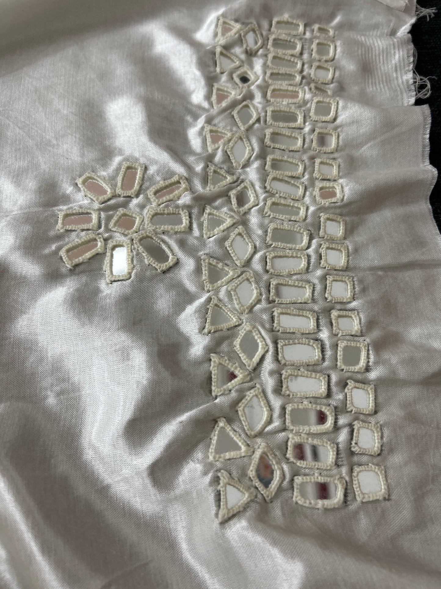 Mirror Work Mashroo Silk Blouse Piece
