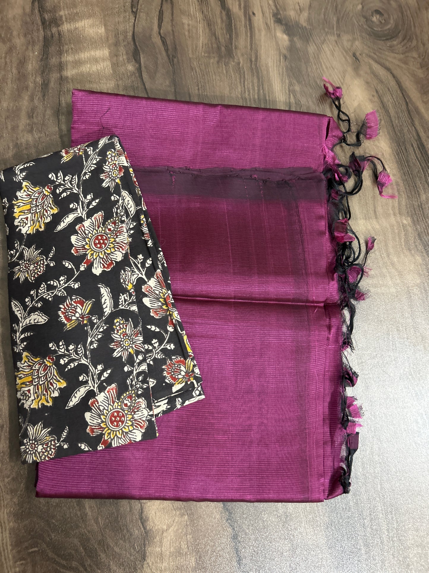 Mangalgiri Silk Cotton Saree with Extra kalamkari Blouse