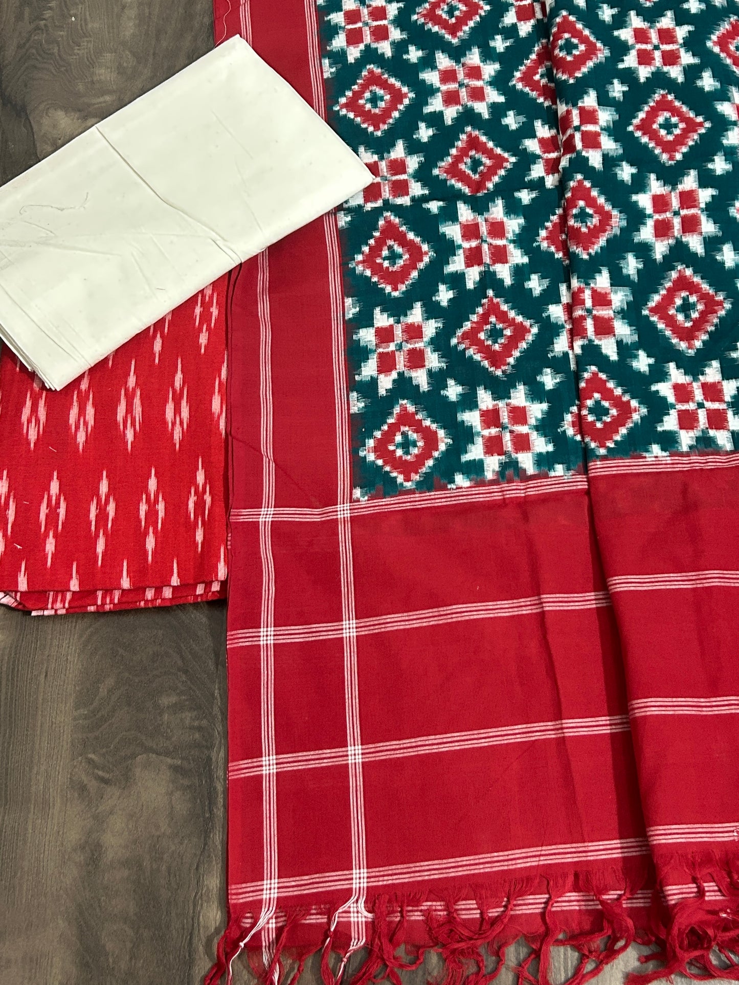 Telia Rumal Double Ikat Cotton Dress Material