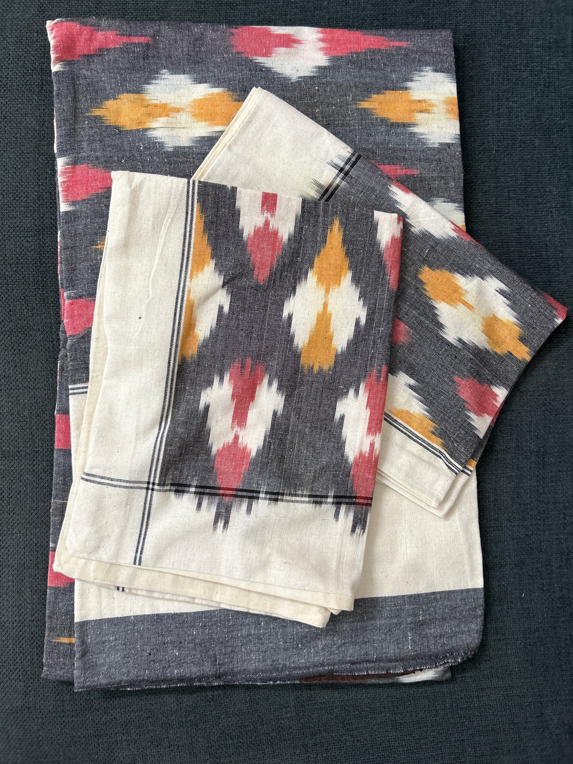 Ikat Double Cot Cotton Bedsheet