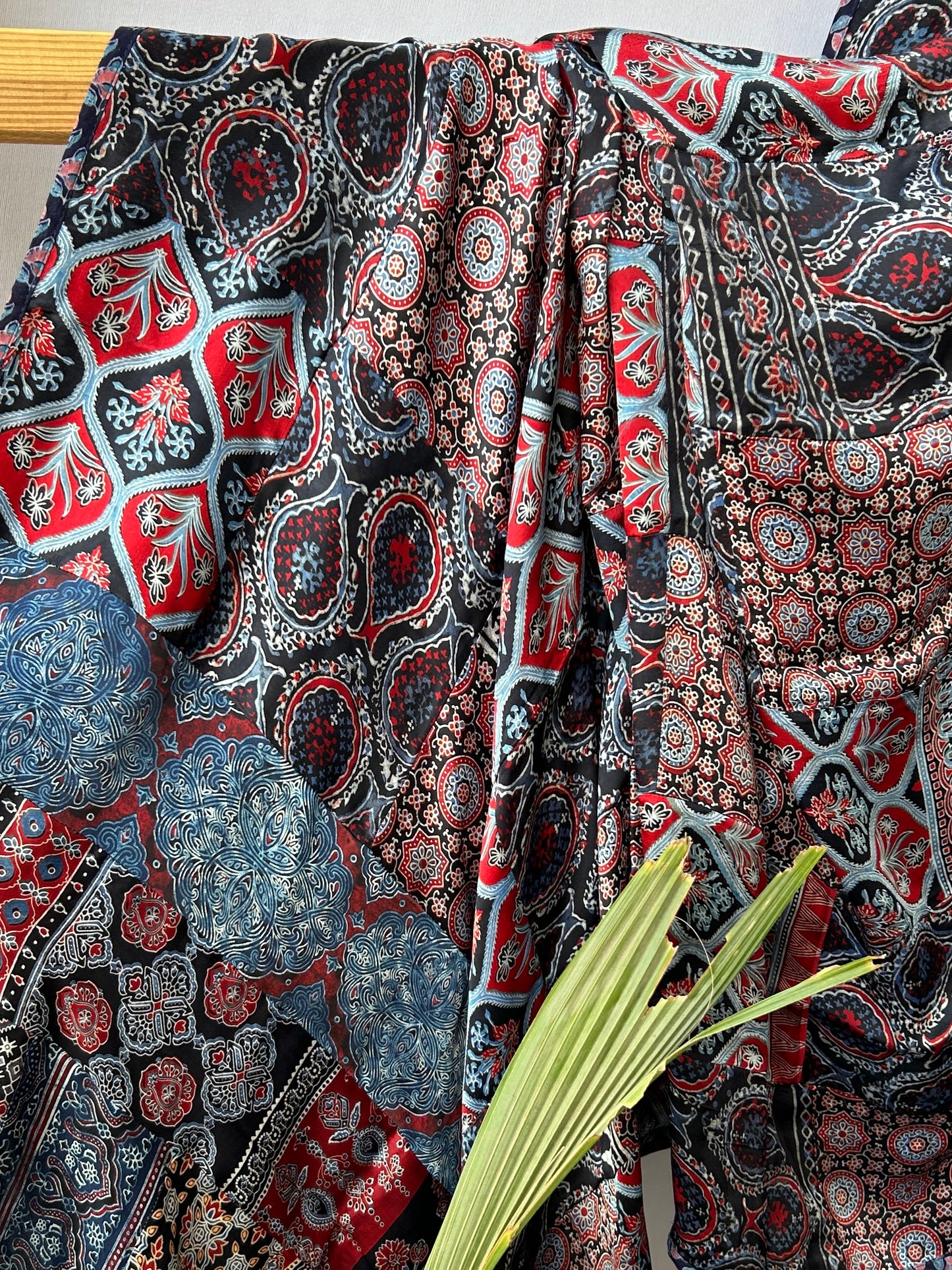 Ajrakh Patch-Work Modal Silk Dupatta