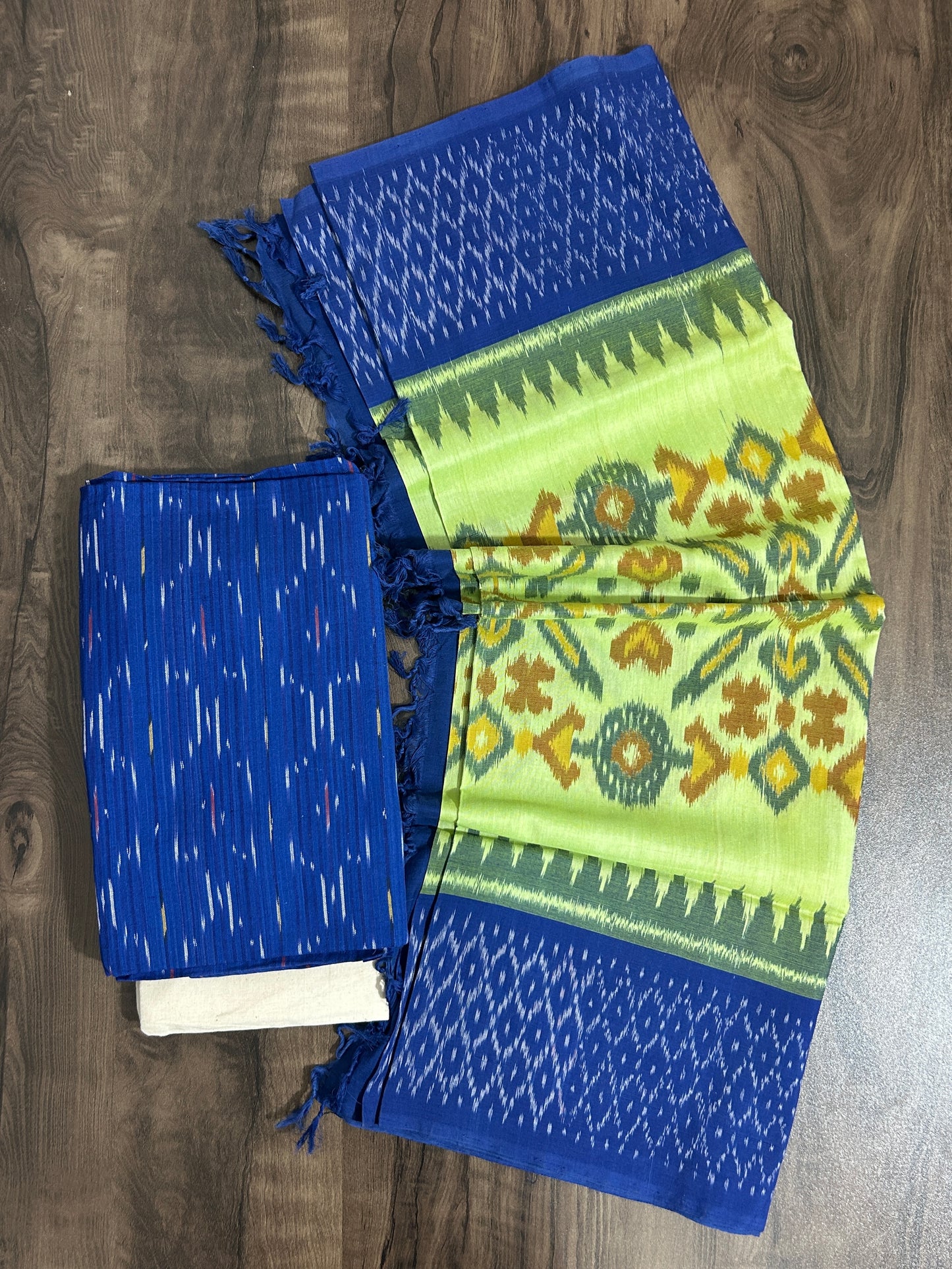 Double Ikat Mercerised Cotton Dress Material