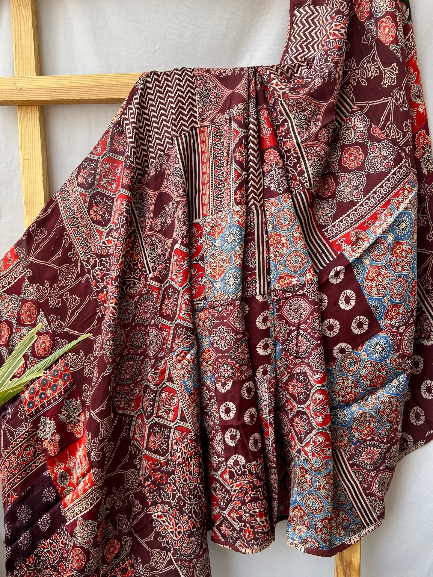 Ajrakh Patch-Work Modal Silk Dupatta