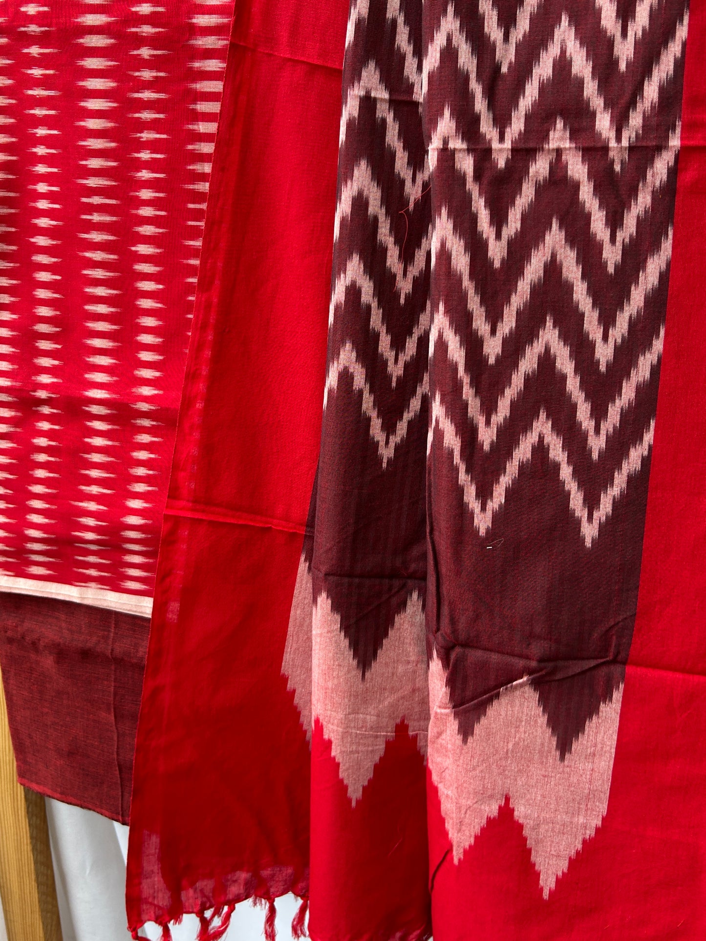 Double Ikat Mercerised Cotton Dress Material