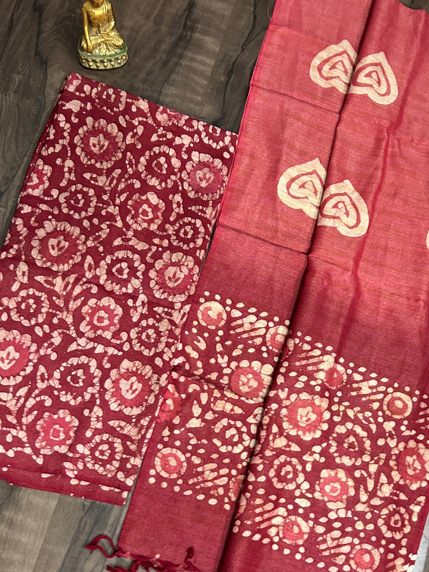 Batik Silk cotton Top Dupatta Set