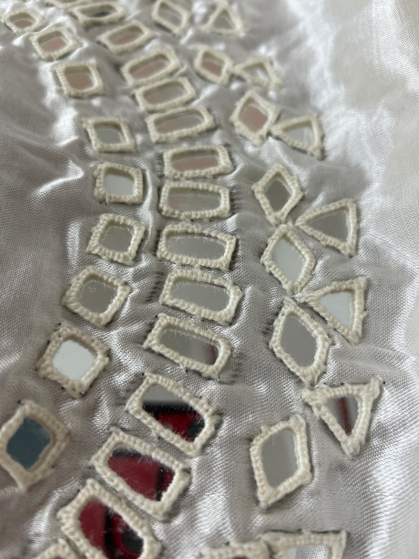 Mirror Work Mashroo Silk Blouse Piece