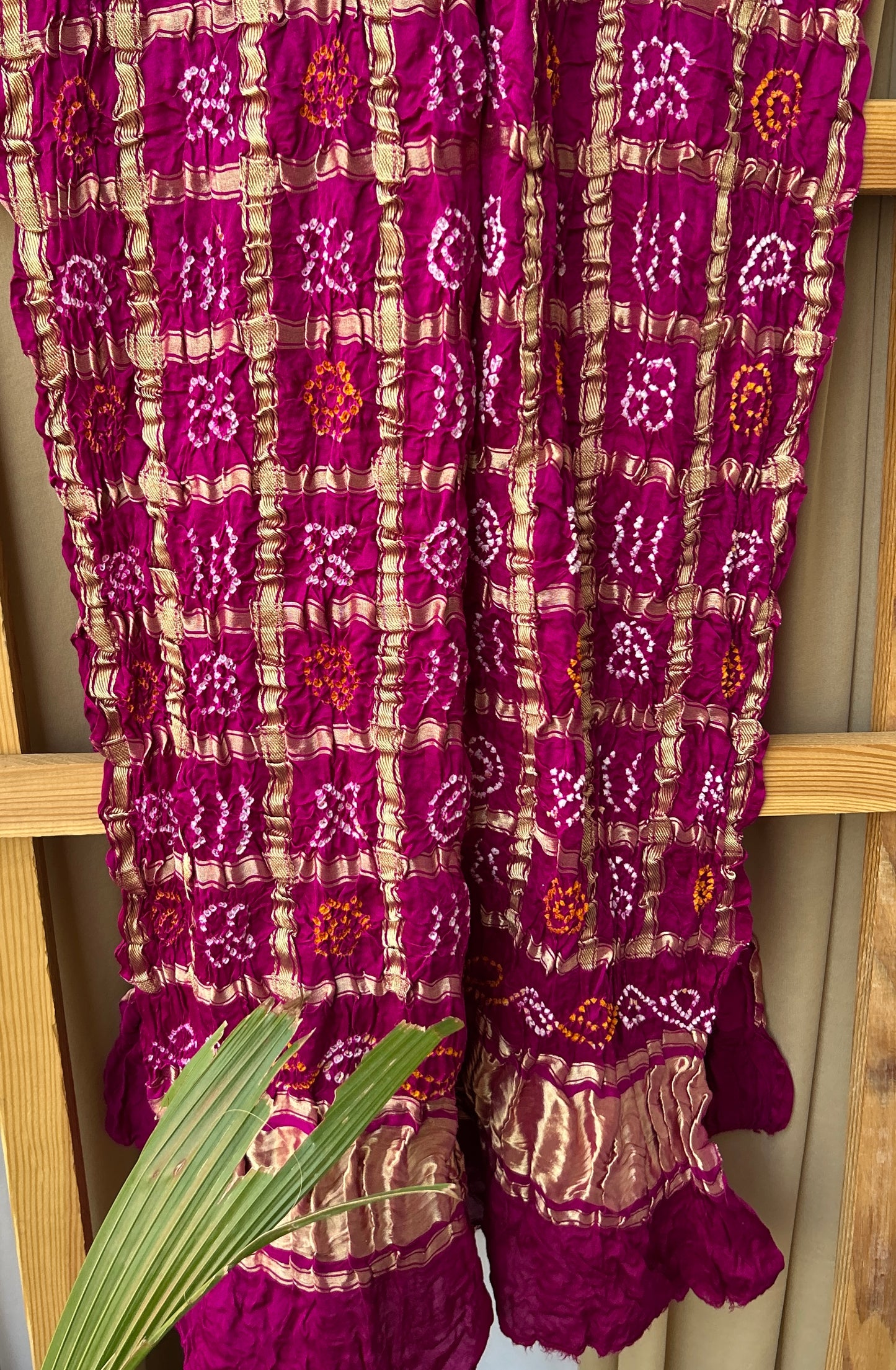 Bandhej Garchola Pure Gajji Silk Dupatta