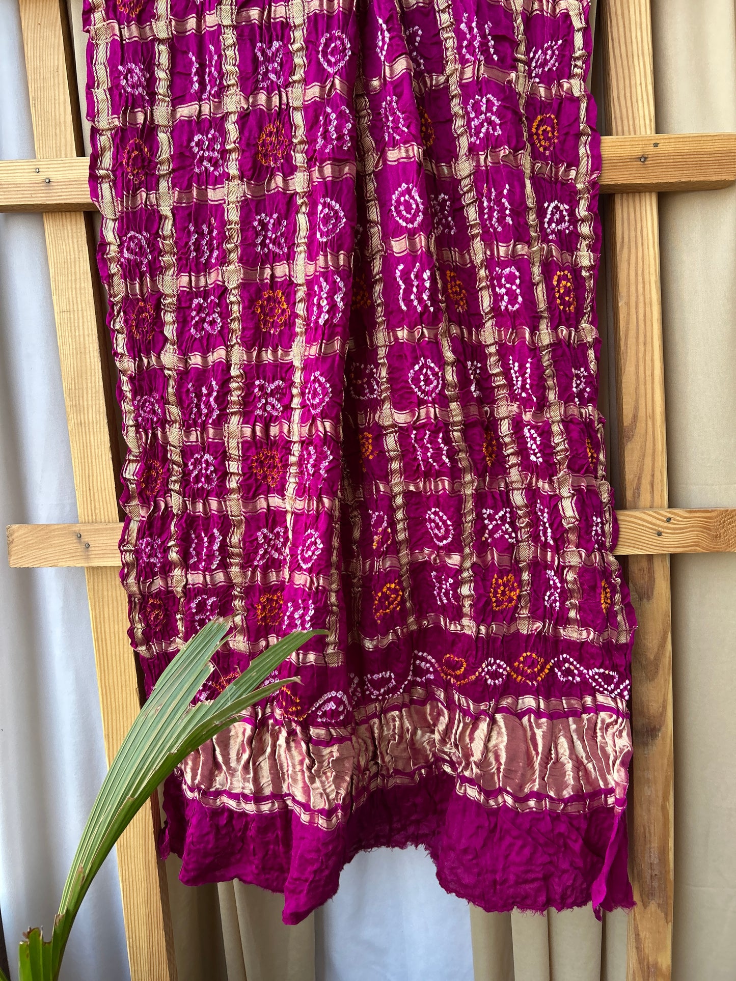 Bandhej Garchola Pure Gajji Silk Dupatta