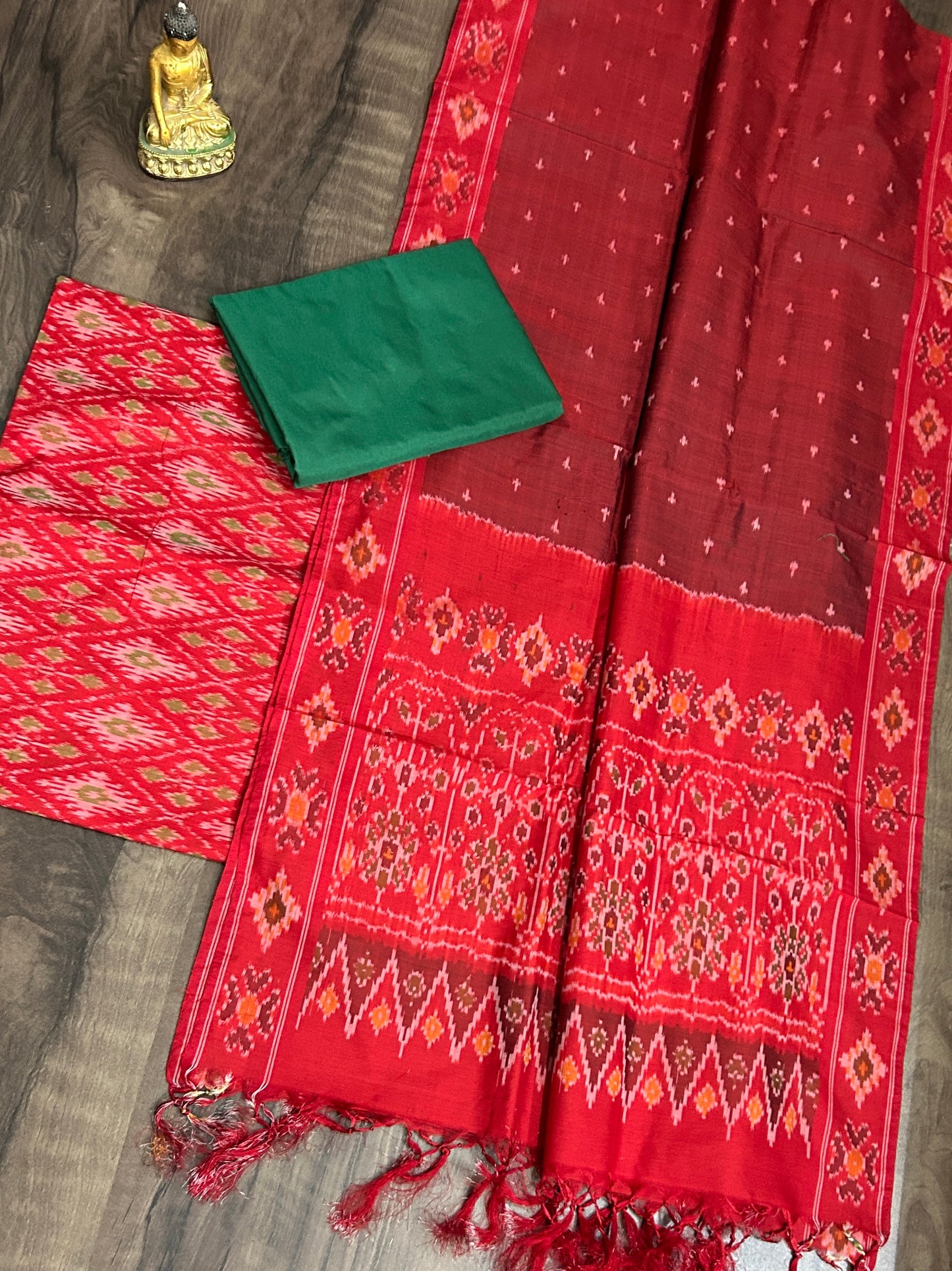 Ikat Pure Silk Cotton Dress Material