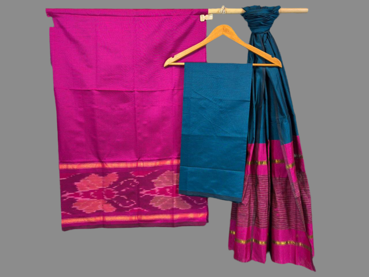 Ikat Cotton Silk Dress Material