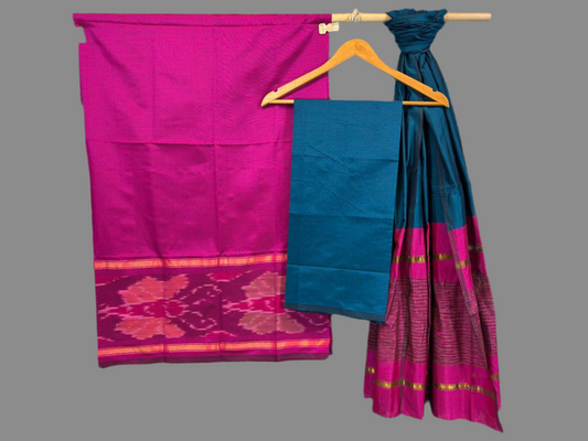 Ikat Cotton Silk Dress Material