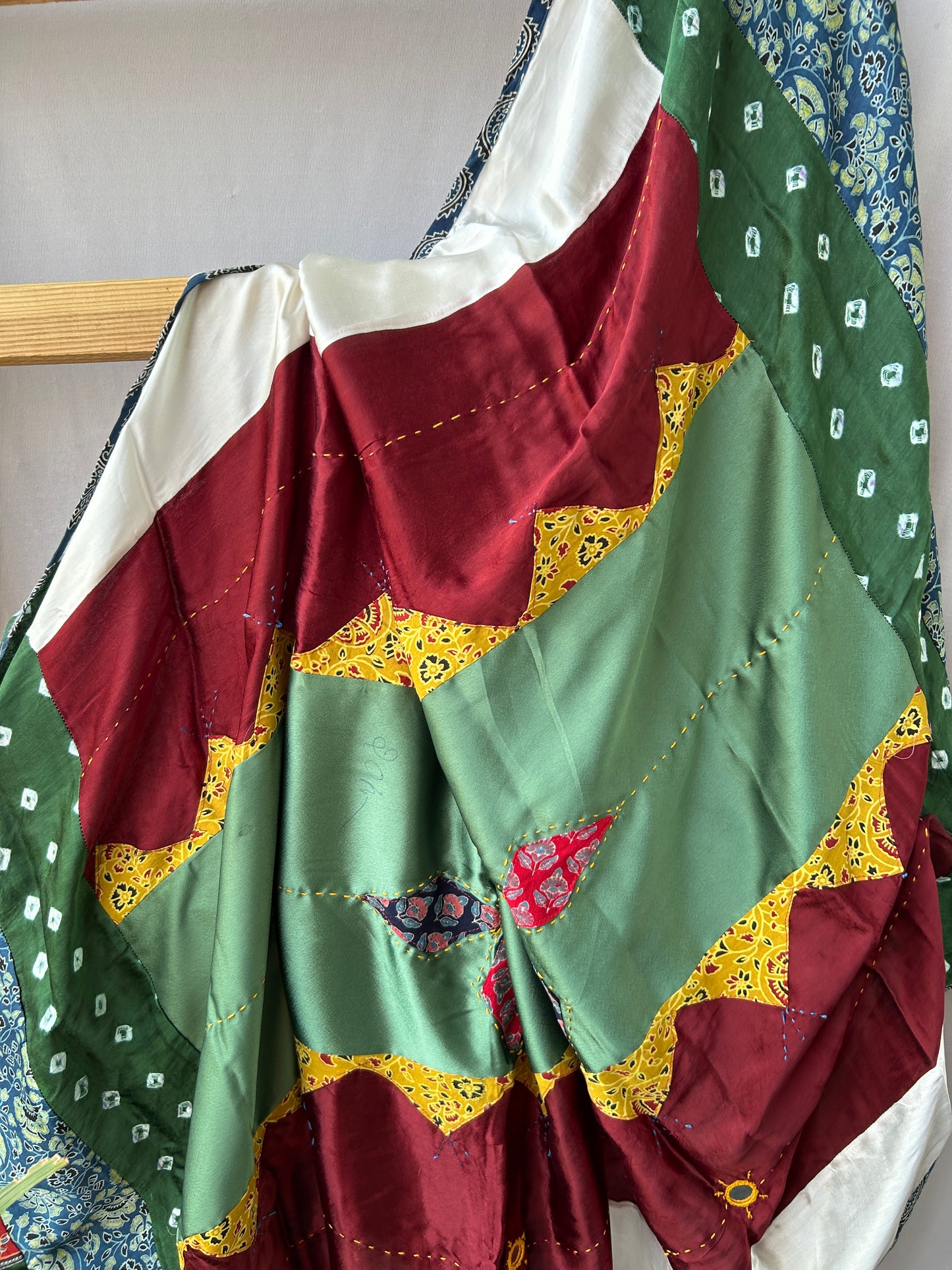 Ajrakh Patchwork Modal Silk Dupatta