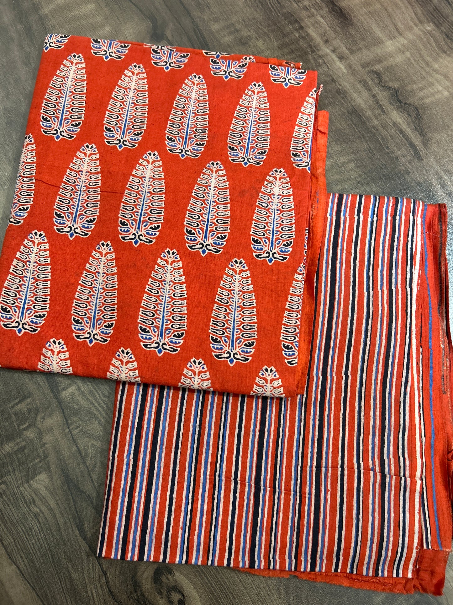 Ajrakh Cotton Top Bottom Set