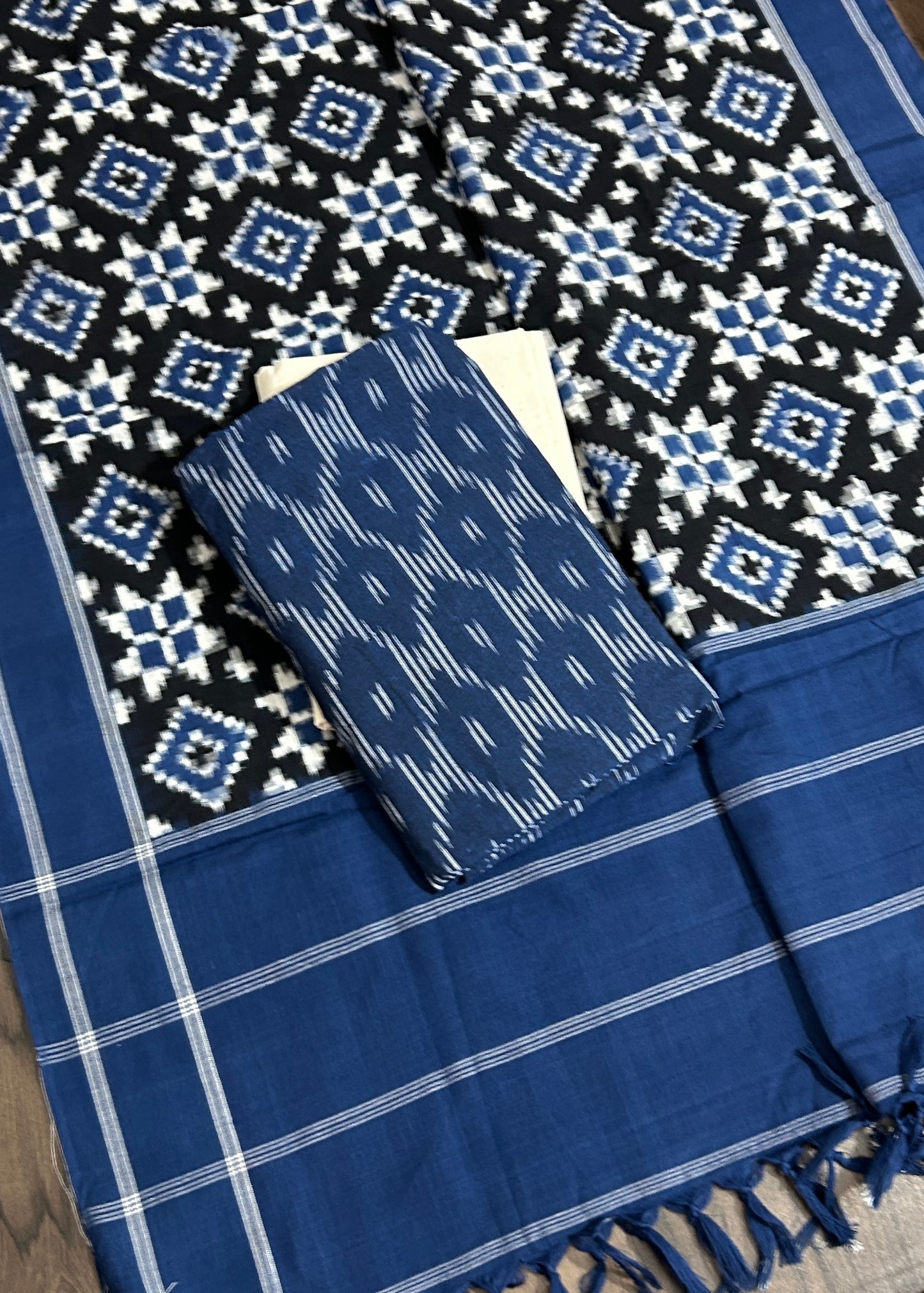 Telia Rumal Double Ikat Cotton Dress Material