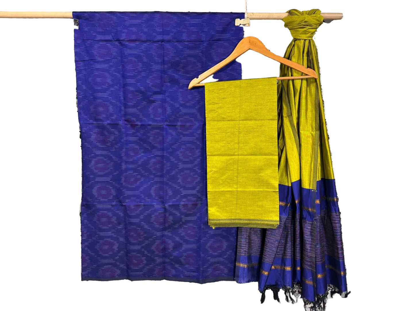 Ikat Cotton Silk Dress Material