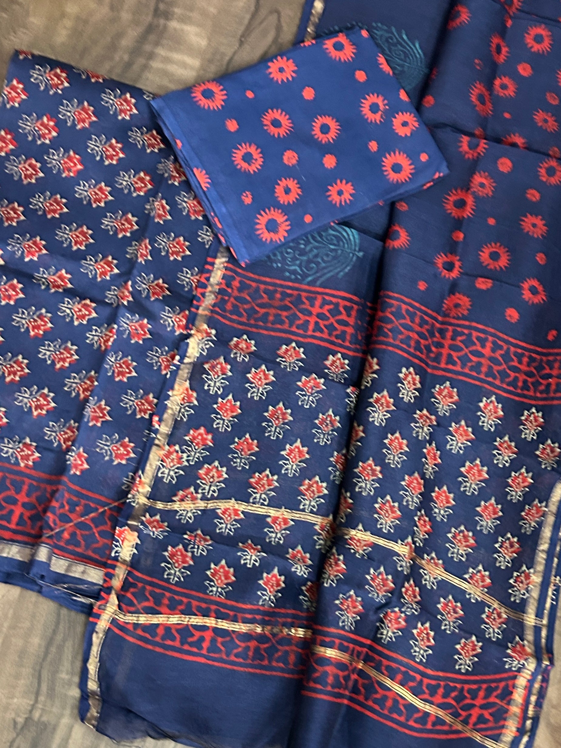 chanderi silk cotton dress material