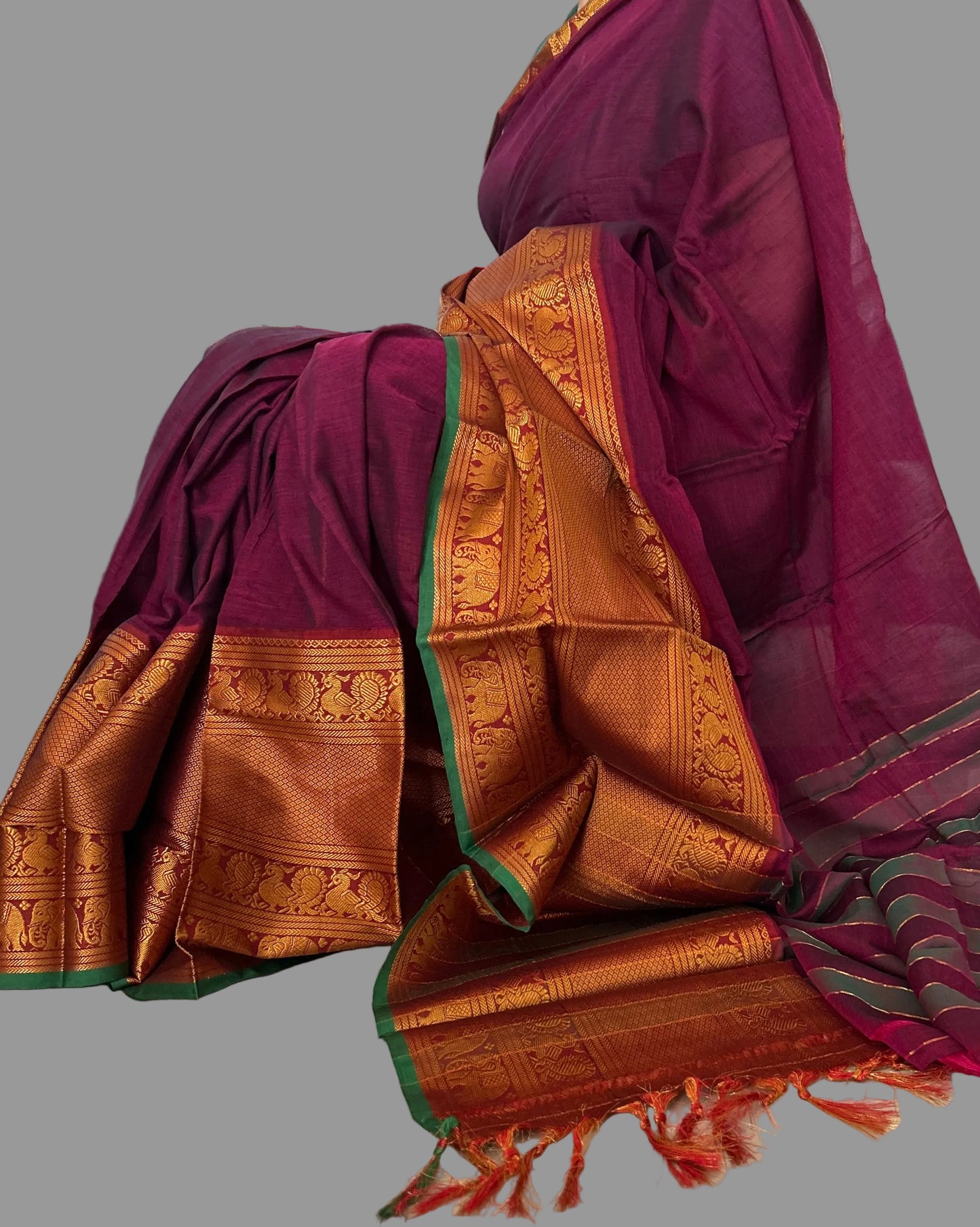 Narayanpet Cotton Saree with Broad Kaanchi Border