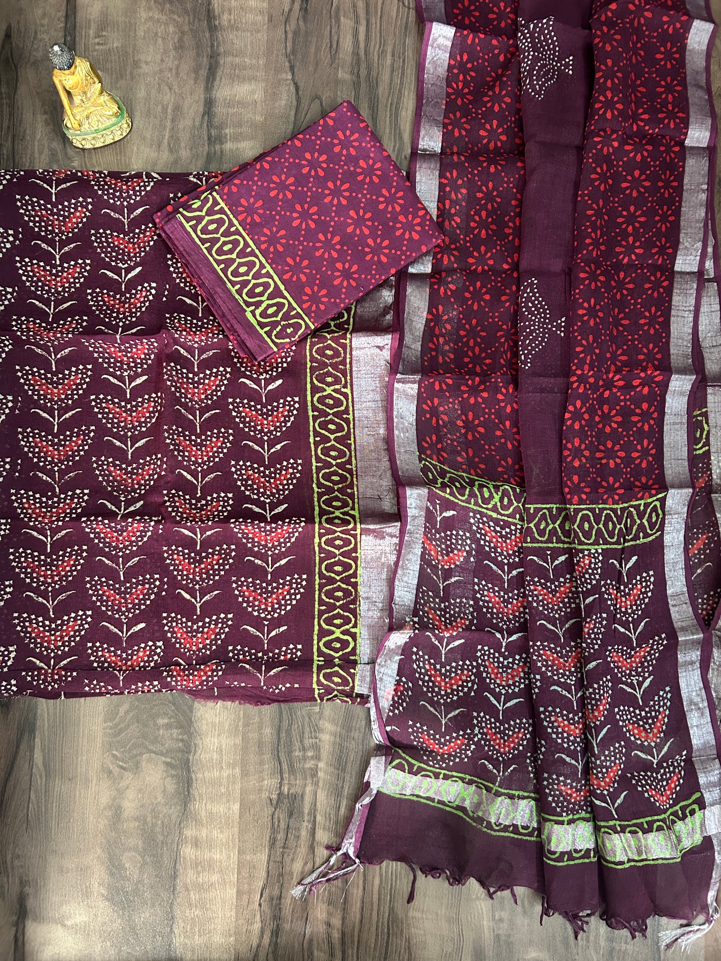 Hand BlockPrint Linen Cotton Dress Material *
