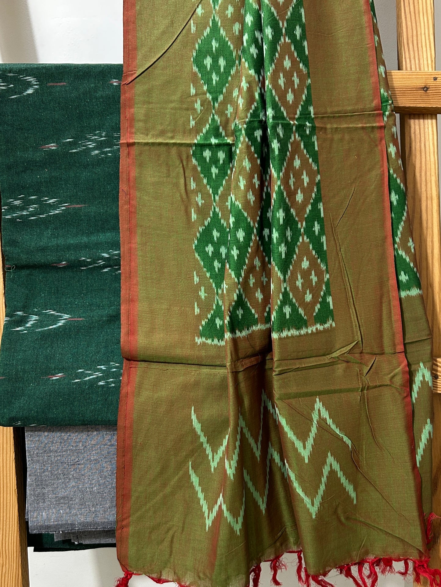 Ikat Mercerised Cotton Dress Material