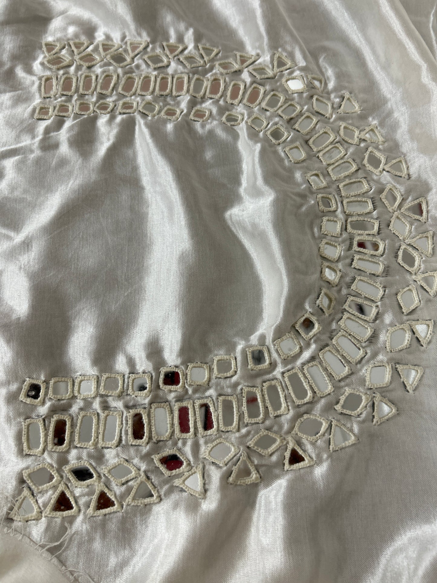 Mirror Work Mashroo Silk Blouse Piece