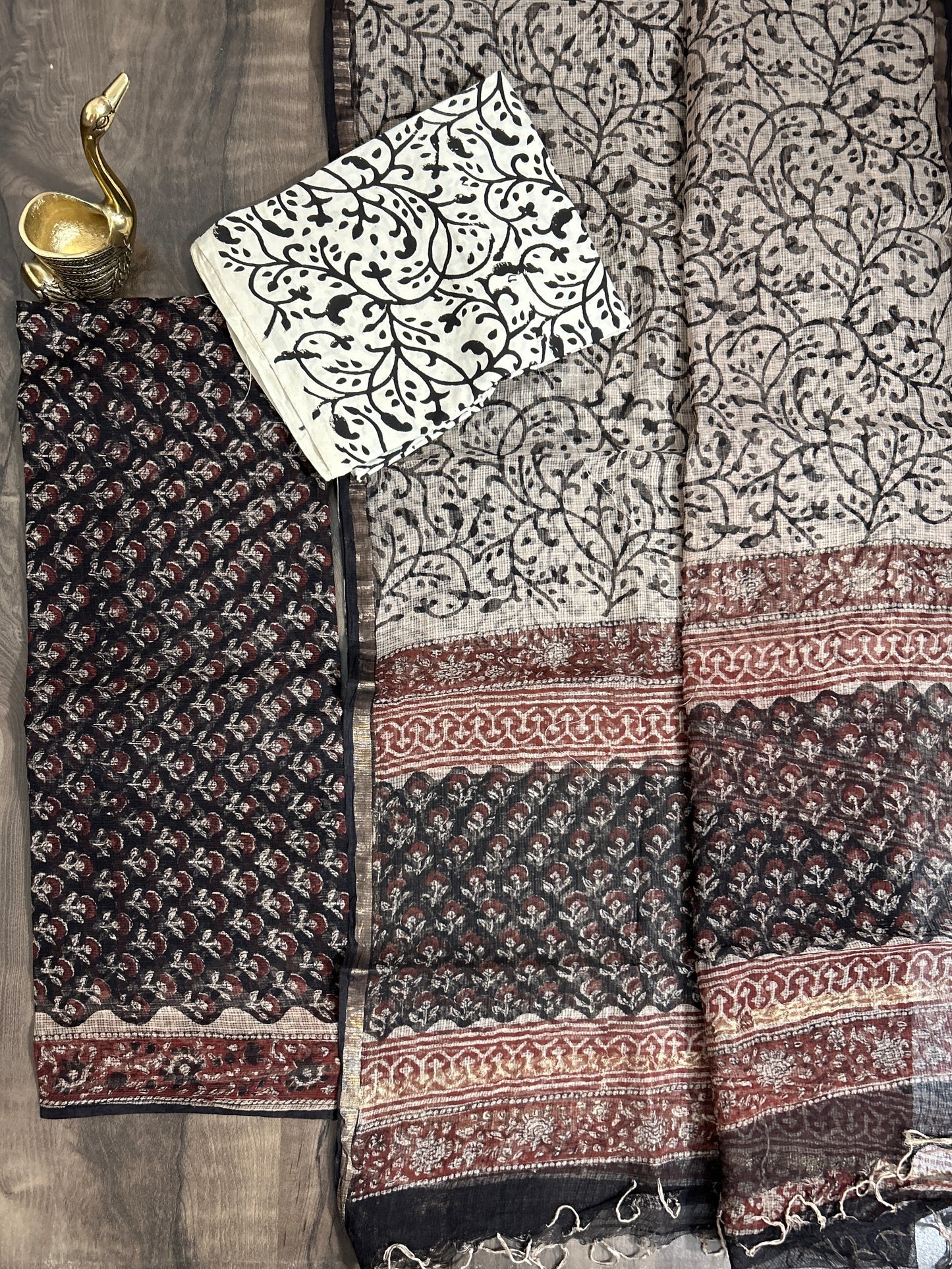 Hand Block Print Kota Cotton Dress Material