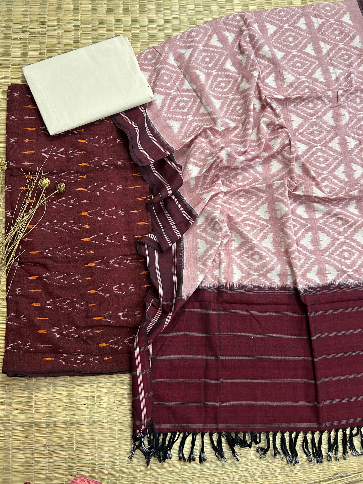 Double Ikat Cotton Dress Material