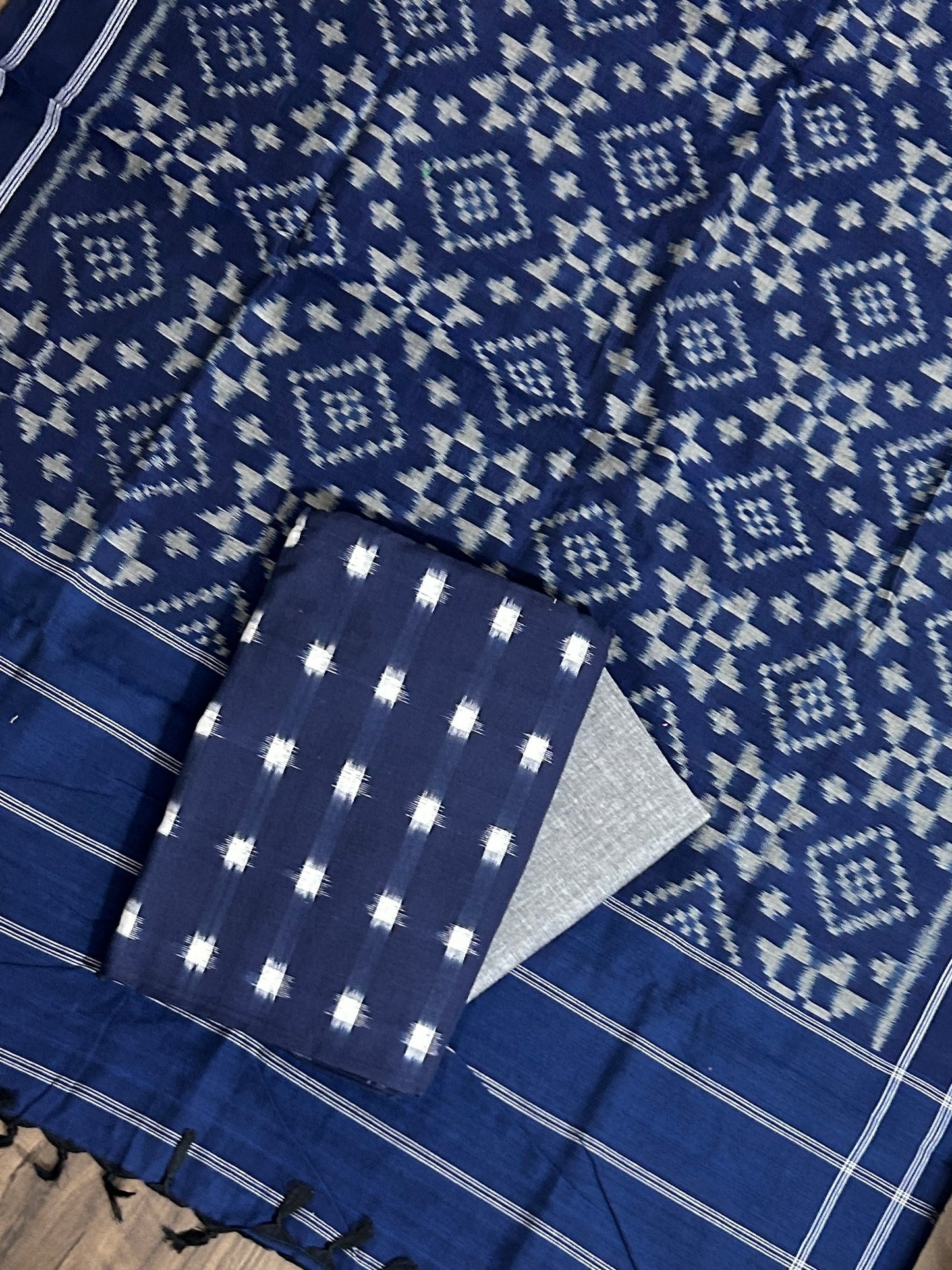 Telia Rumal Double Ikat Cotton Dress Material